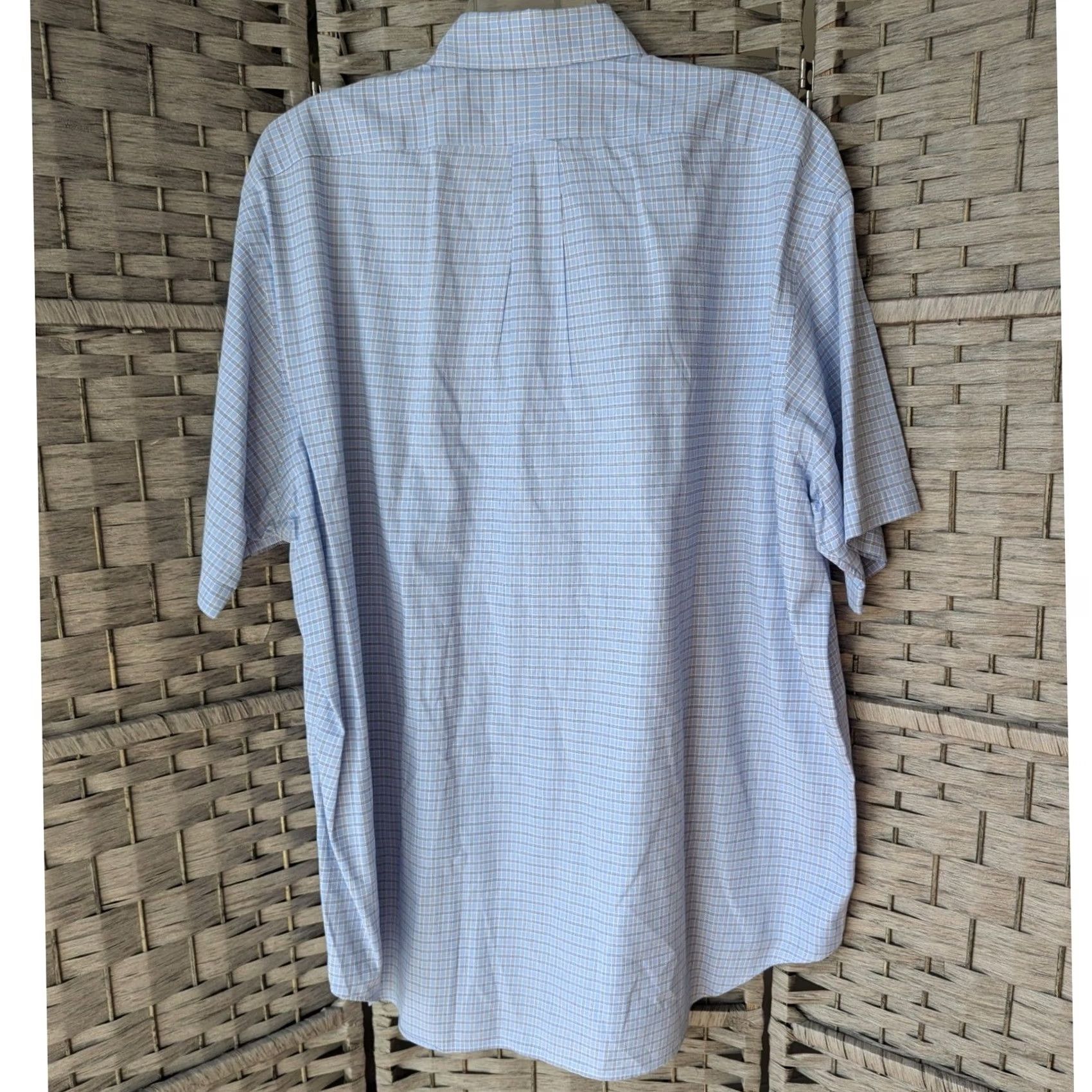 Polo Ralph Lauren Polo Ralph Lauren Blake Short Sleeve Button Down Shirt Blue Grid Check Mens XL Size US XL / EU 56 / 4 - 3 Thumbnail