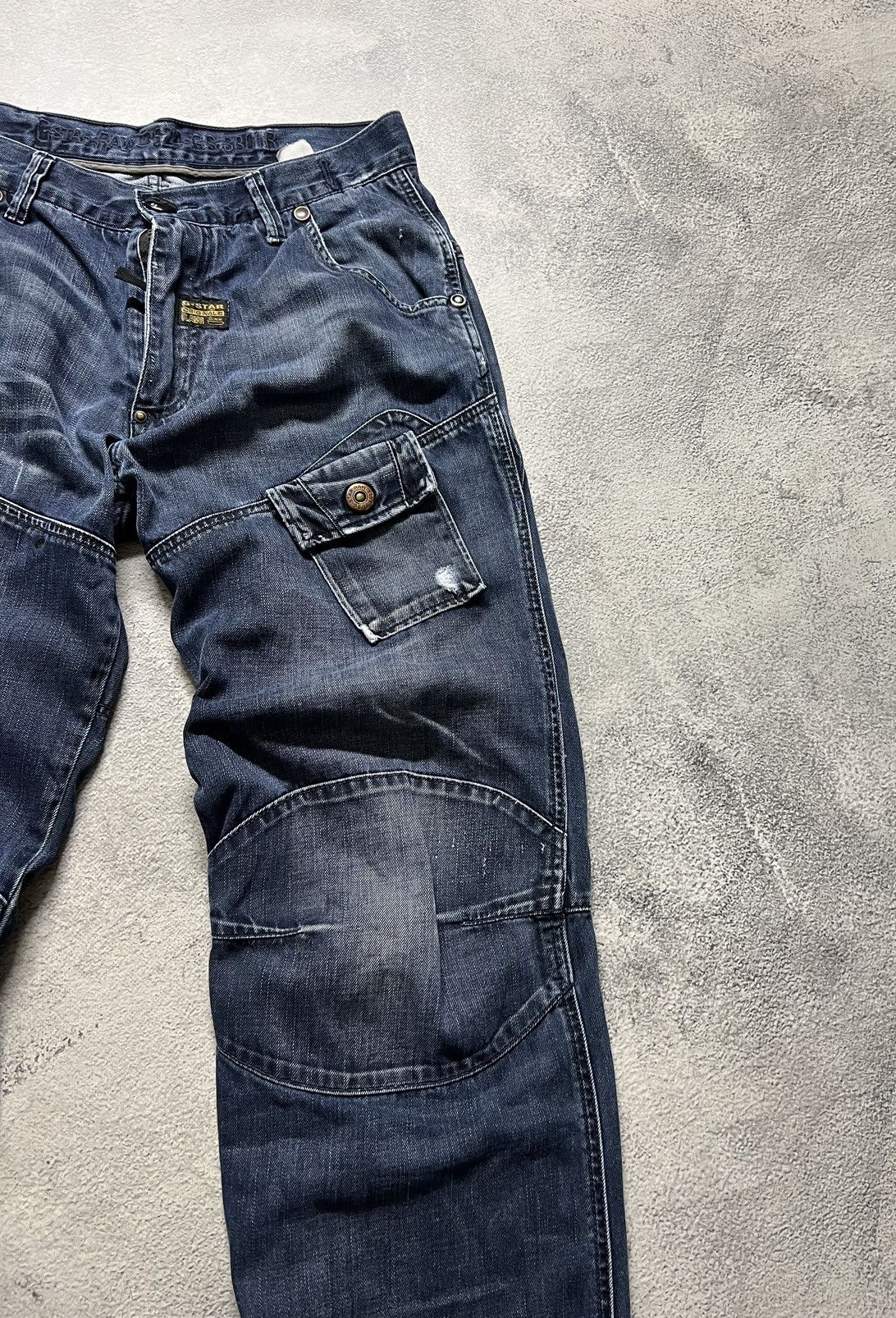 G-Star × Vintage Vintage Y2k G Star Raw 💙 Multi Pocket Denim Jeans 00’s Size US 32 / EU 48 - 6 Thumbnail