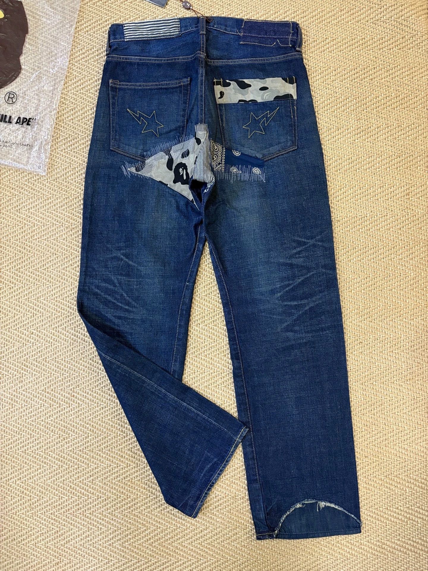 Bape BAPE TYPE2 DAMAGE DENIM ZOZO EXCLUSIVE WASHED PATCH JEANS S Size US 29 - 2 Thumbnail