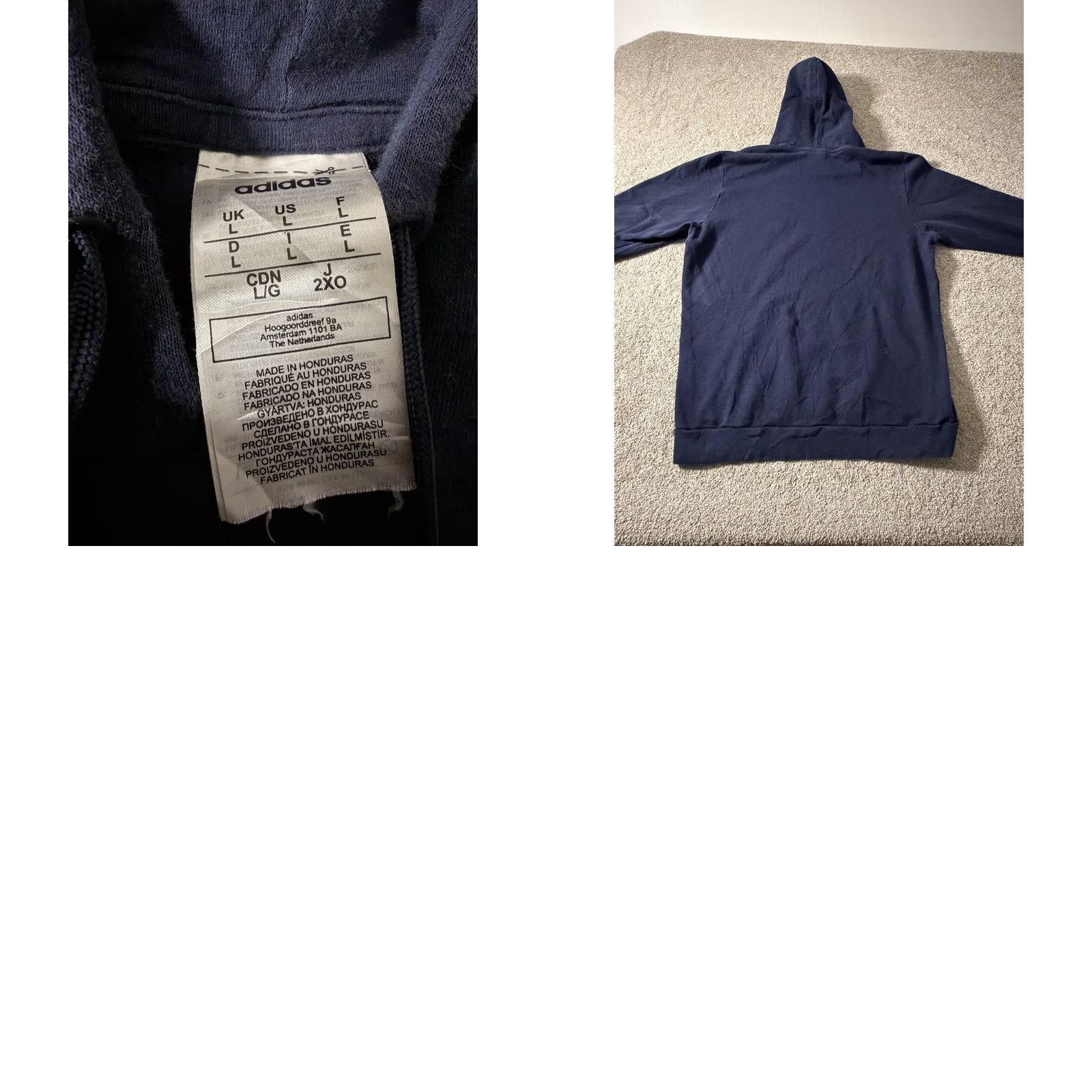 Adidas Adidas Hoodie Mens Large Blue Fleece Pullover Logo Sweatshirt Casual Athletic Size US L / EU 52-54 / 3 - 8 Thumbnail