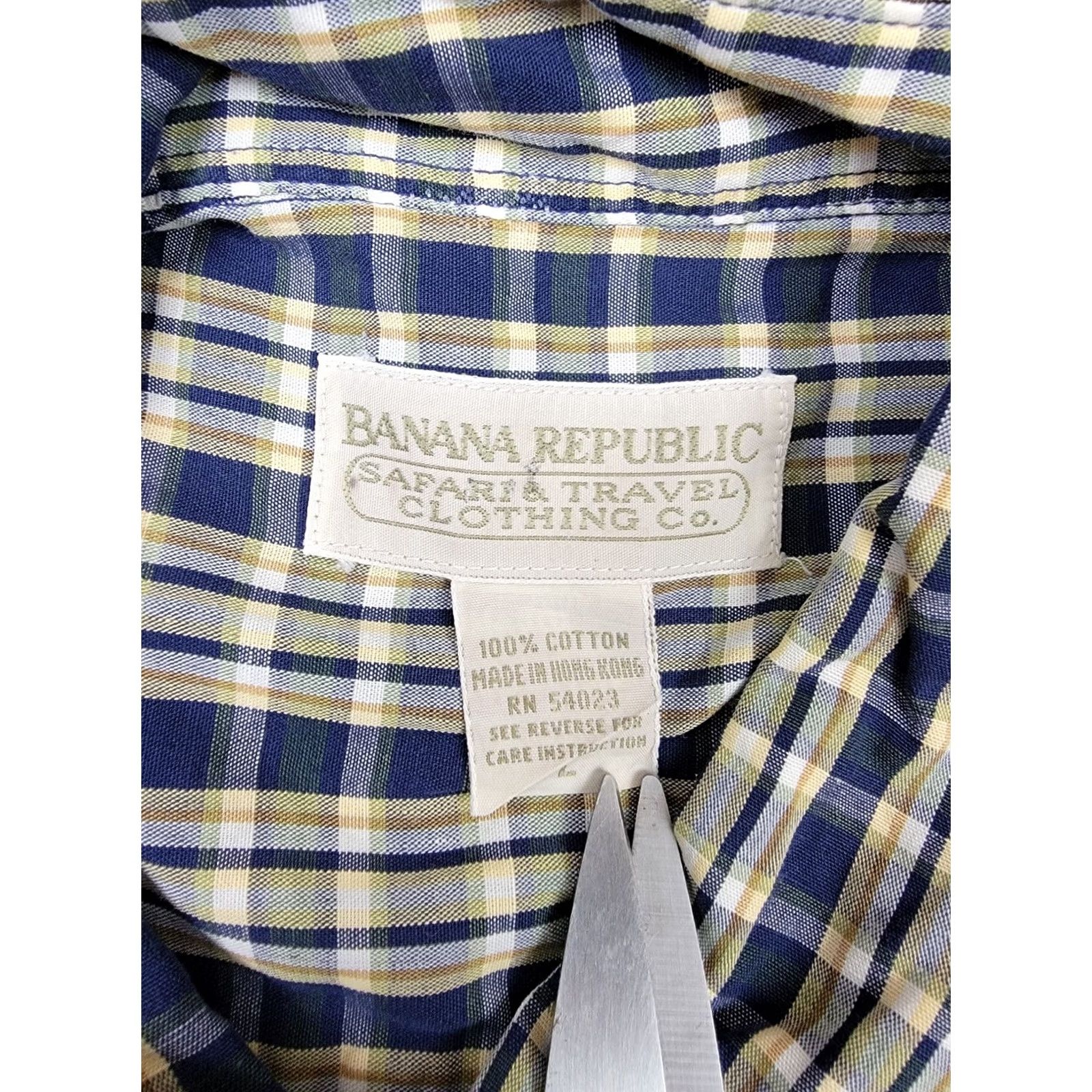 Banana Republic VINTAGE Banana Republic Shirt Mens Large Safari & Travel Clothing Co. Plaid Button-Up Casual Retro Outdoor Size US L / EU 52-54 / 3 - 3 Thumbnail