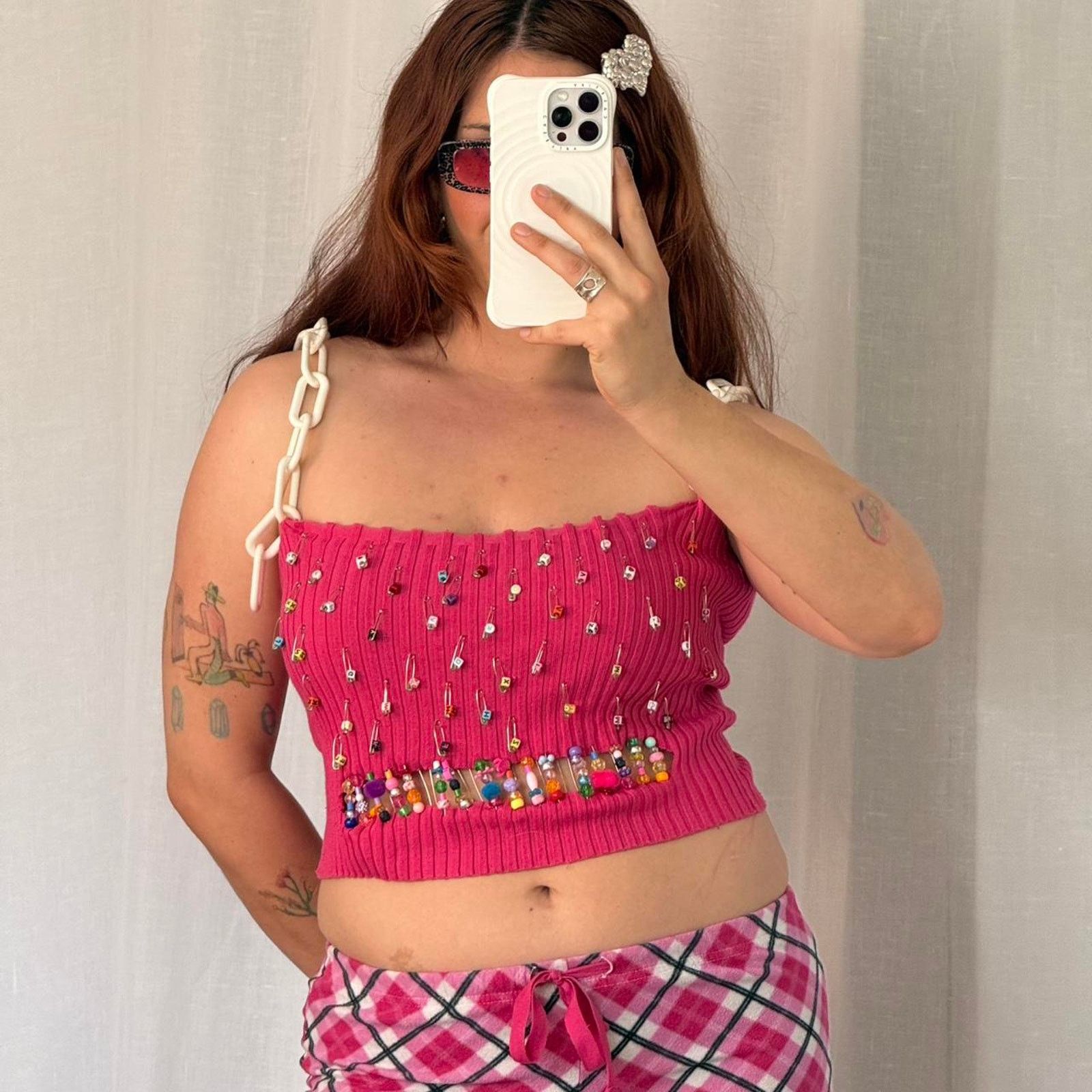 Other y2k upcycled beaded chain strap tank Size M / US 6-8 / IT 42-44 - 1 Thumbnail