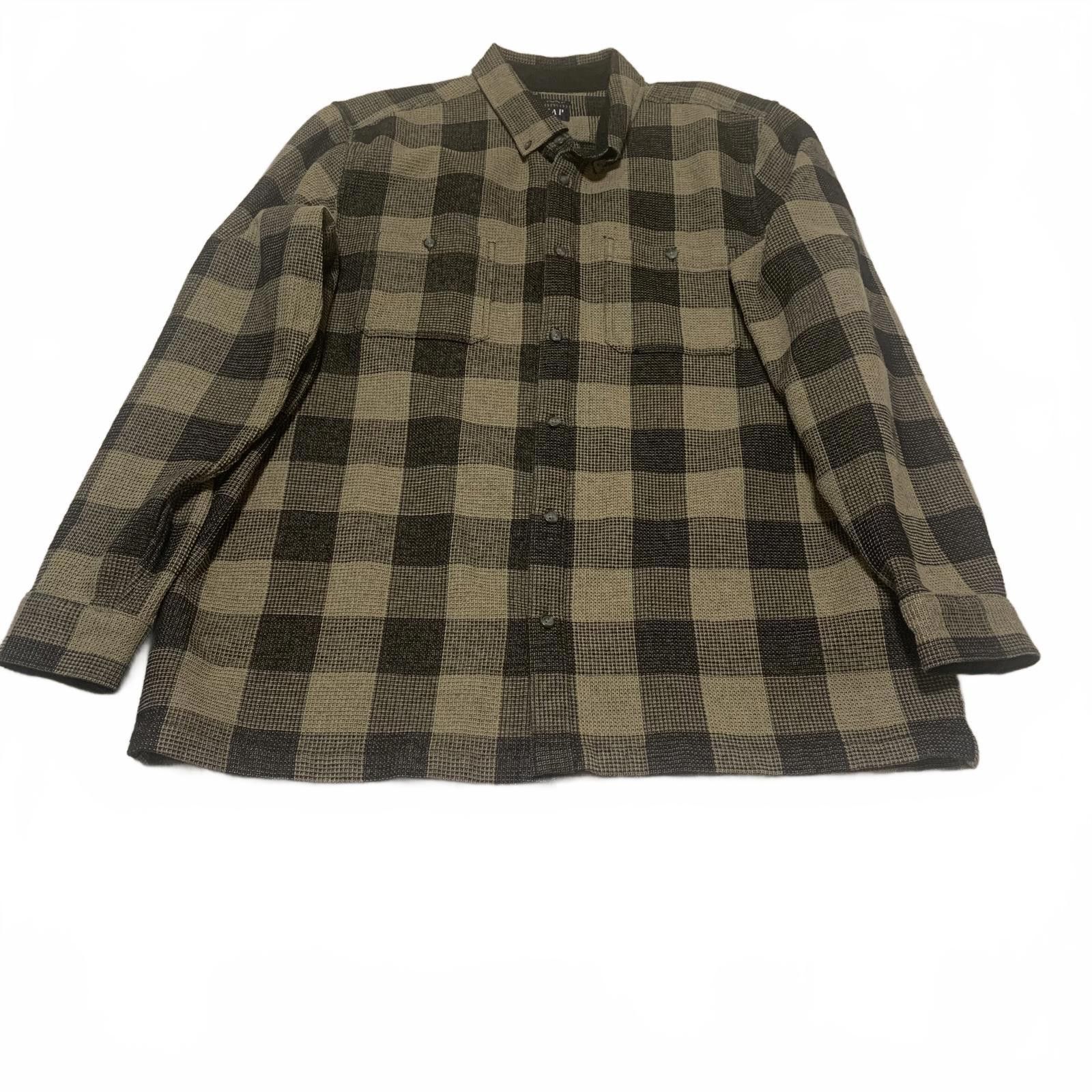 Gap GAP Men's XL Tall Olive Black Buffalo Plaid Shirt Size US XL / EU 56 / 4 - 1 Thumbnail
