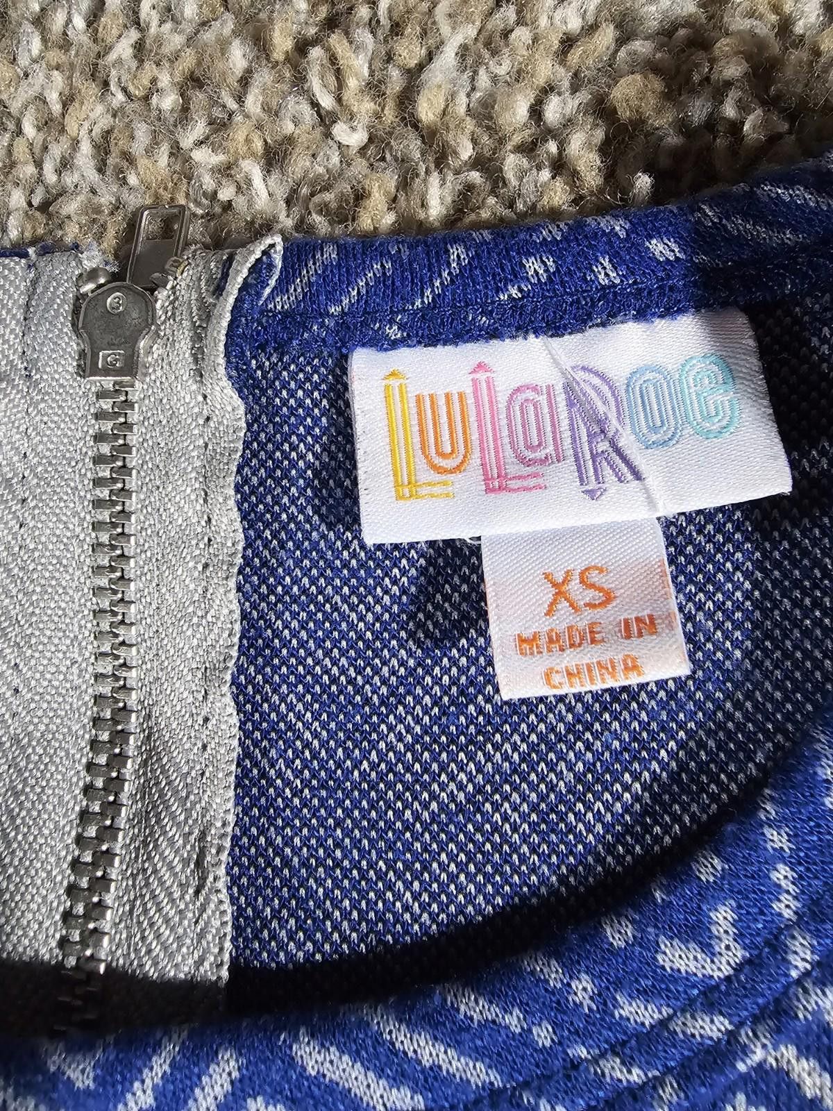 Other Lularoe 1/2 Zip Blue Dress Size XS / US 0-2 / IT 36-38 - 2 Thumbnail