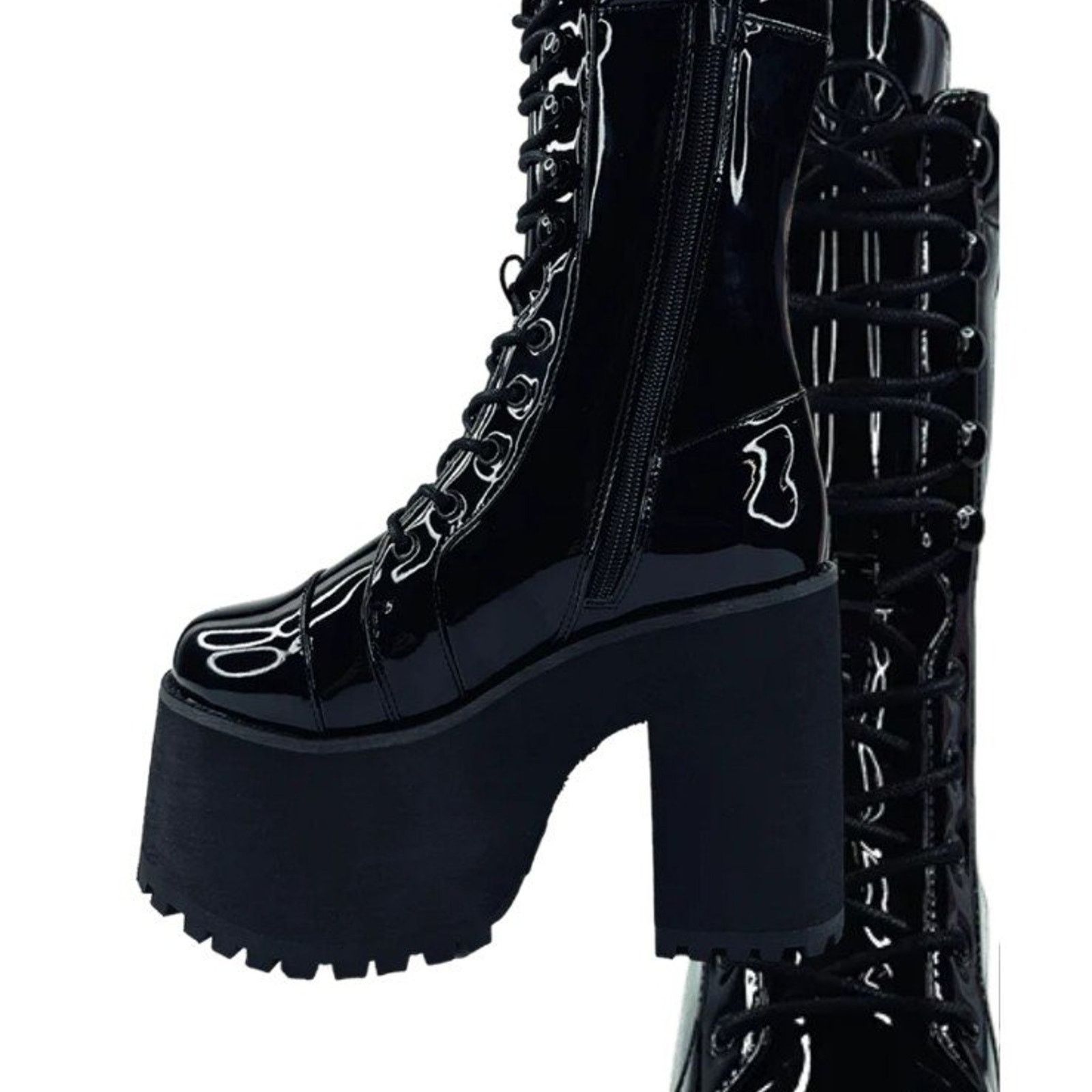 Other NEW YRU Raven Patent Vegan Boot Sz 6 women's / 4 unisex Size US 6 / IT 36 - 4 Thumbnail