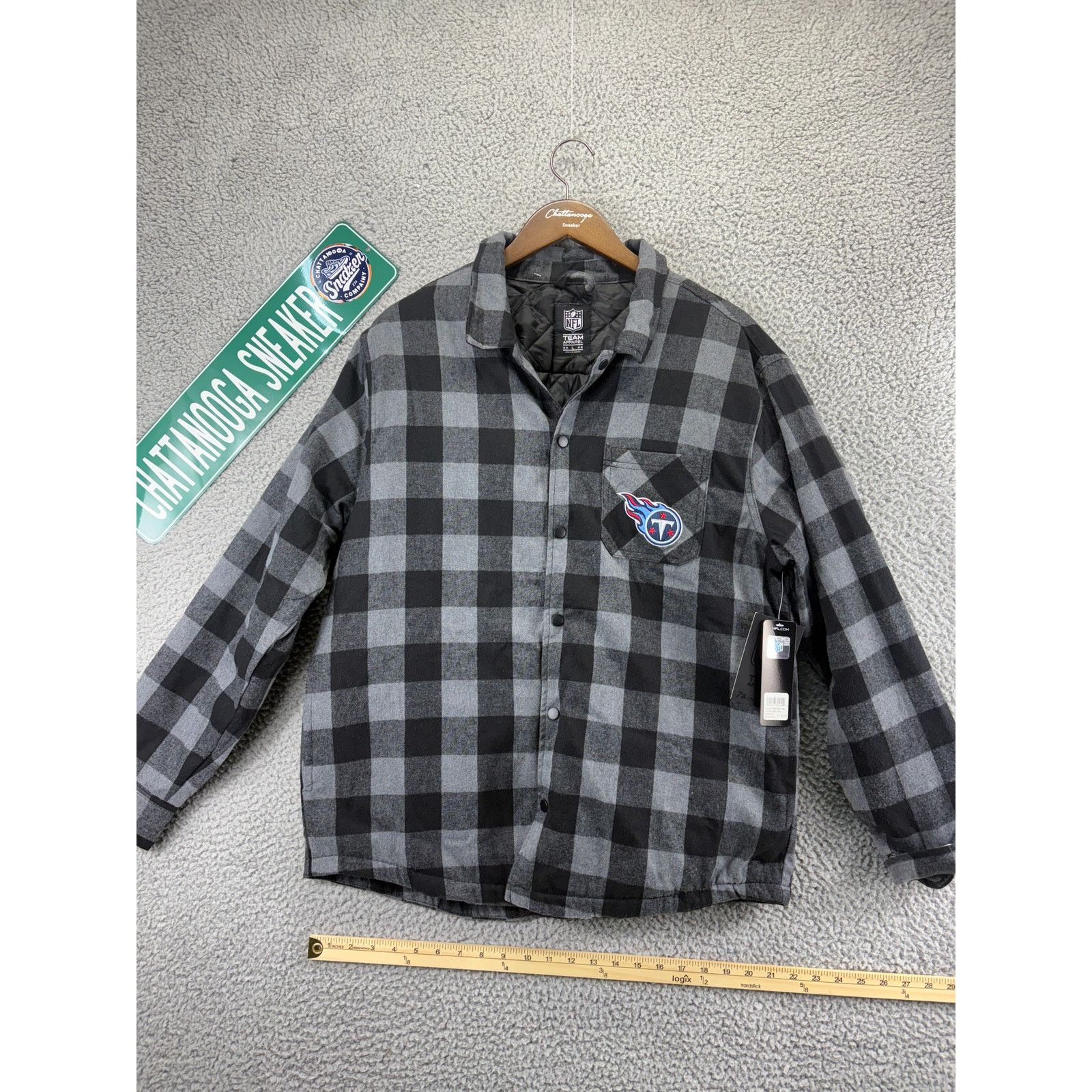 NFL NFL Tennessee Titans Quilted Flannel Jacket Mens Large Black Size US L / EU 52-54 / 3 - 1 Thumbnail