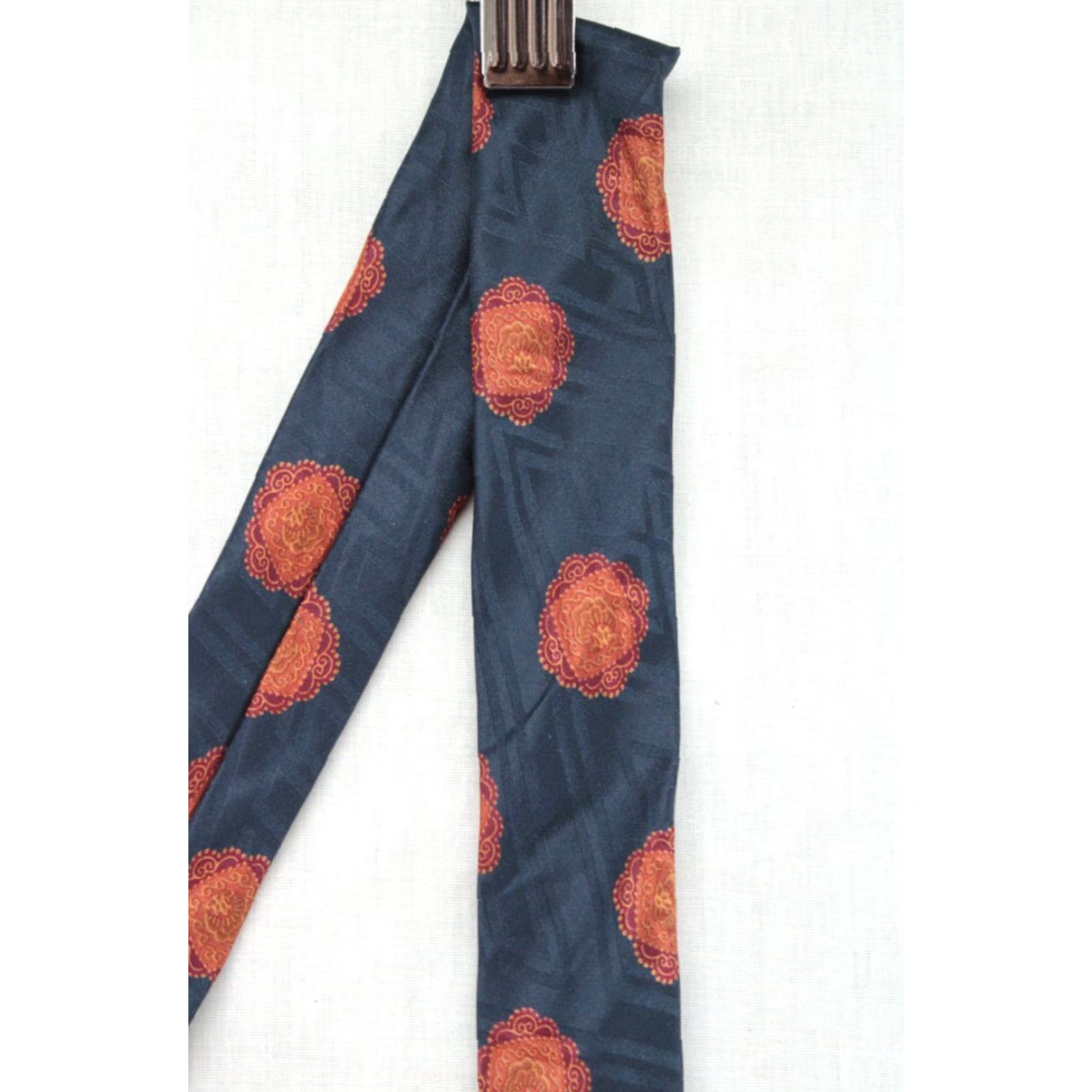 Vintage Vintage CAS Germany Suspenders Silk Blue Gold Madallions Gold Tone Hardware Size ONE SIZE - 2 Thumbnail