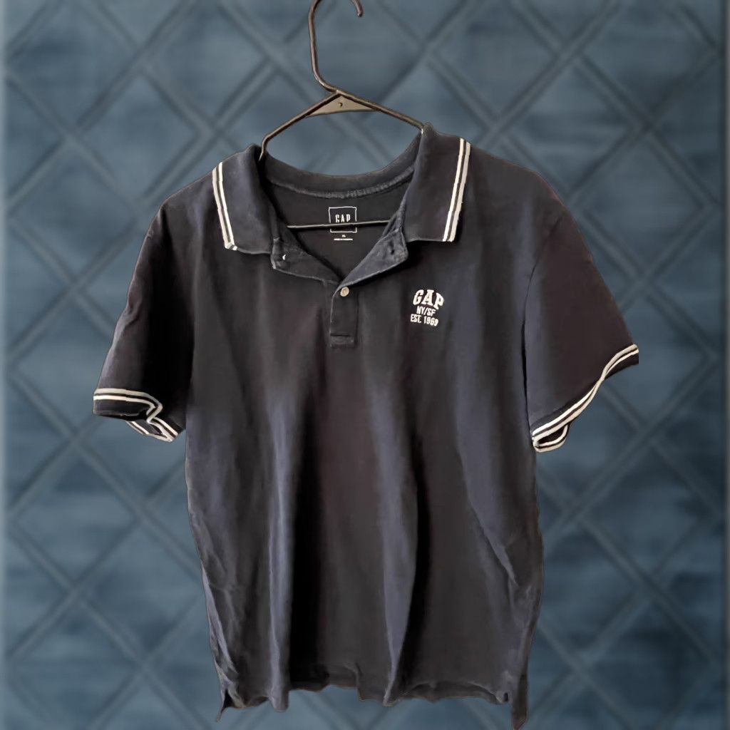 Gap VINTAGE Gap All Day Pique Polo Shirt Men's XL Short Sleeve Blue Casual Golf Size US XL / EU 56 / 4 - 1 Thumbnail