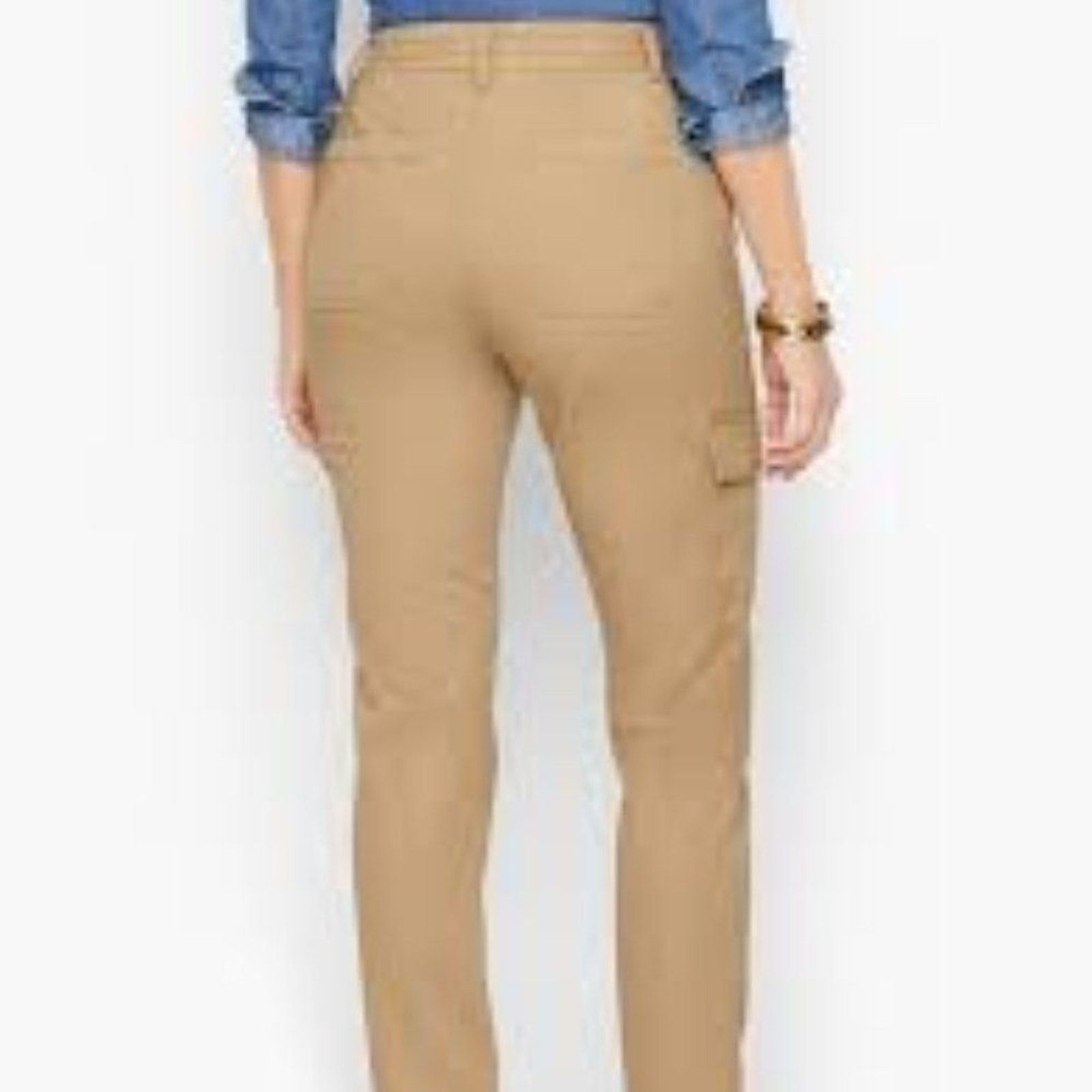 Talbots Talbots Cargo Pants Womens 6 Beige Khaki Slim Straight Leg Size 28" / US 6 / IT 42 - 3 Thumbnail