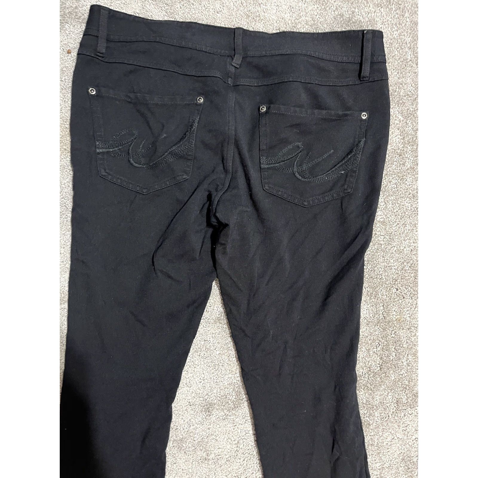 Express EXPRESS Black Knit Skinny Jeans Women Medium Regular Size 32" / US 10 / IT 46 - 2 Thumbnail