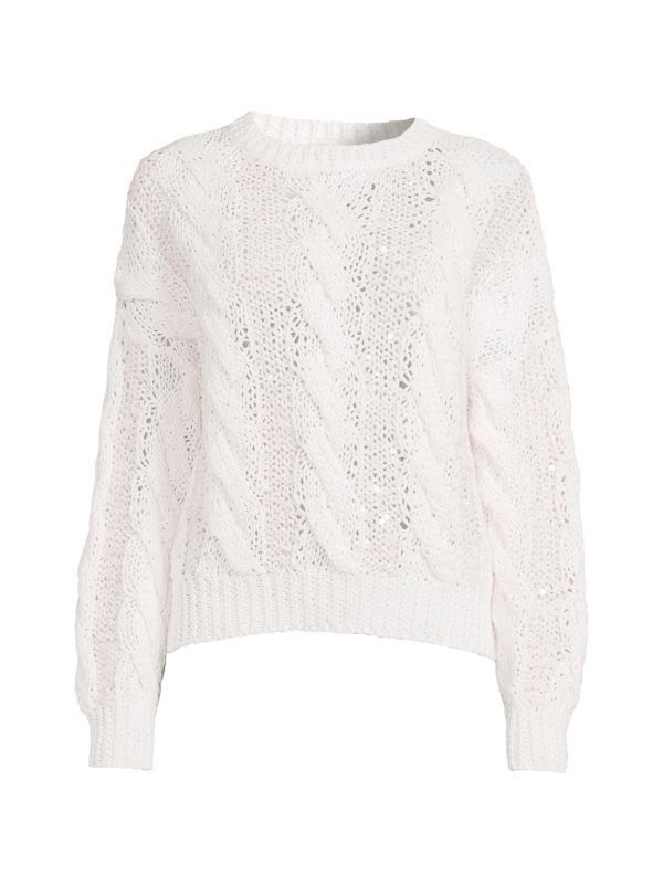 Brunello Cucinelli o1y0825 Crewneck Sweater in White Size S / US 4 / IT 40 - 1 Thumbnail