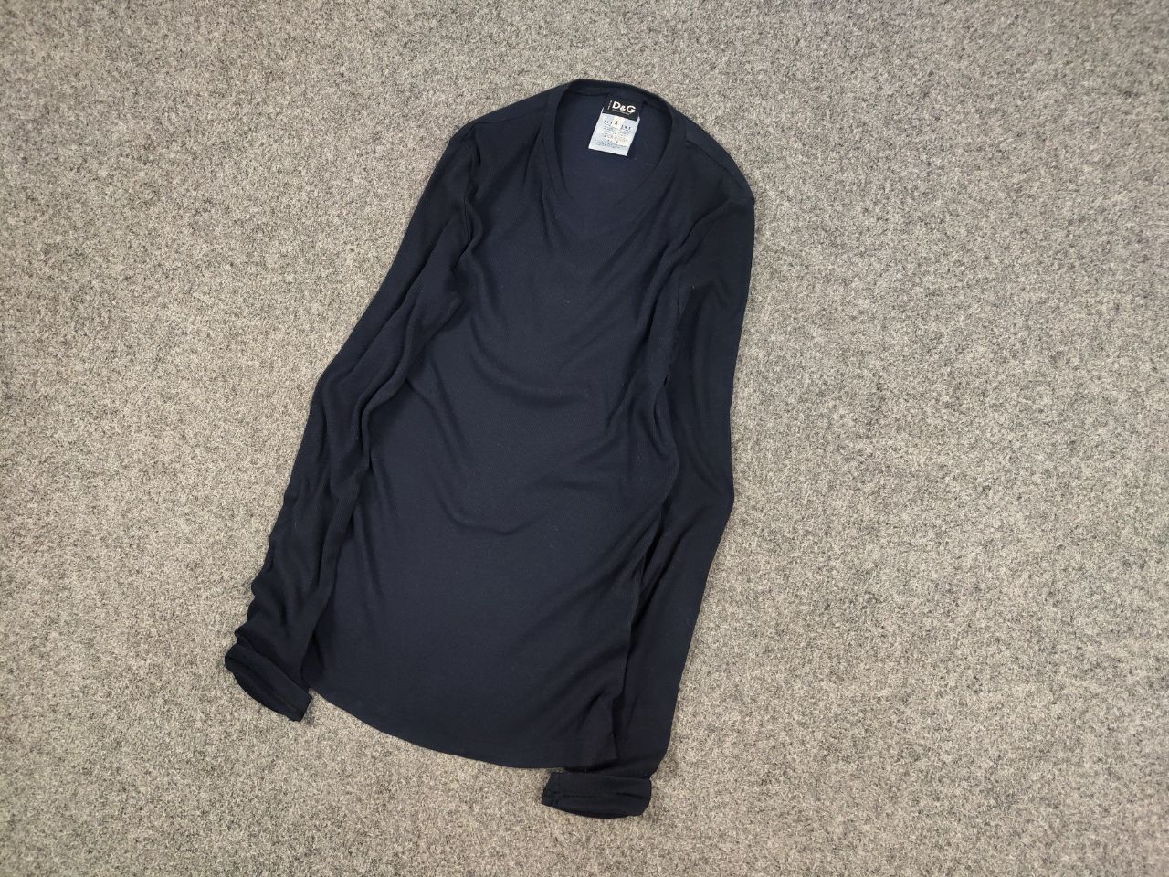 Dolce & Gabbana Dolce & Gabbana Vintage 90's dark blue ribbed long sleeve Size US S / EU 44-46 / 1 - 3 Thumbnail