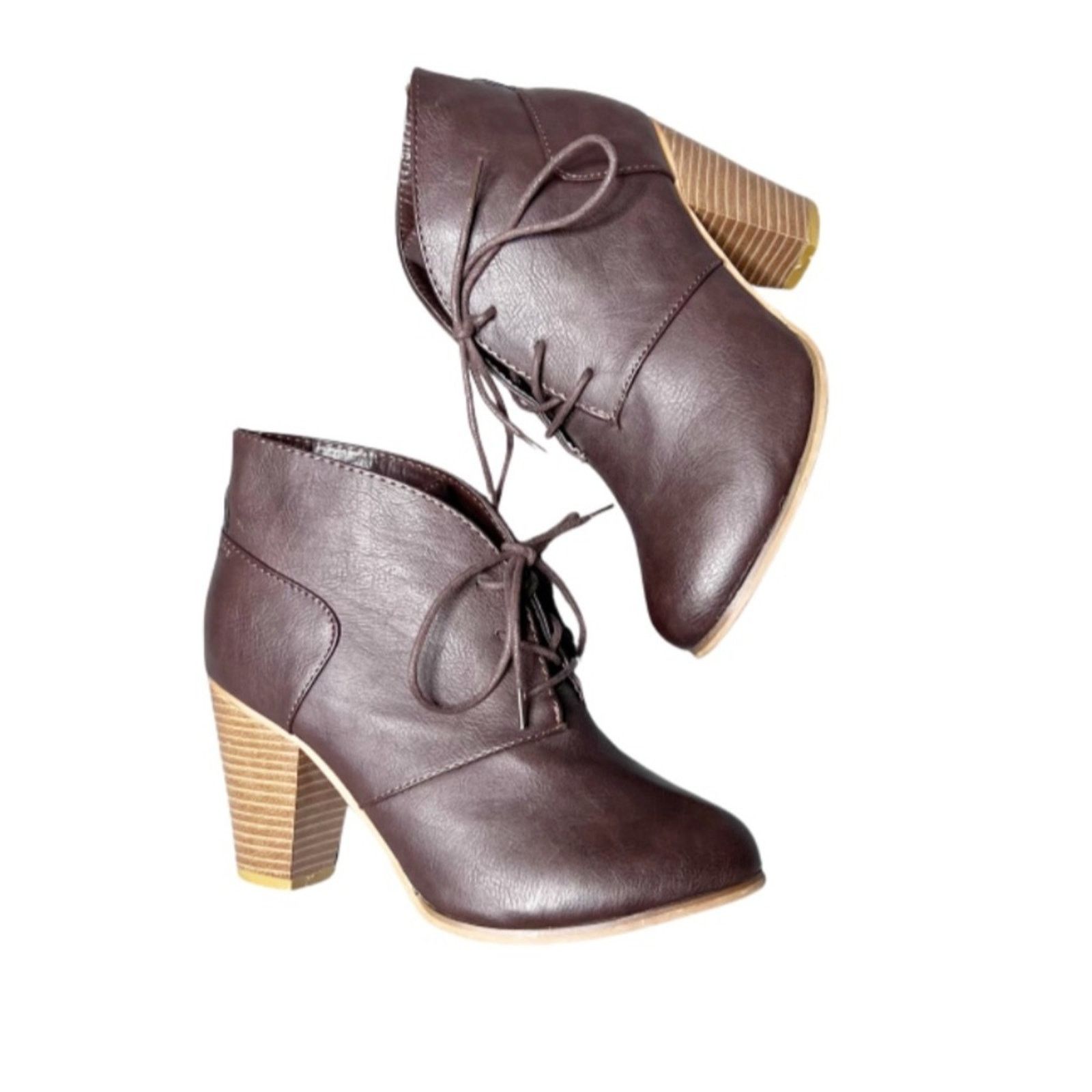 Other Altar'd State Women’s Brown Leather Platform Ankle Booties Size US 6.5 / IT 36.5 - 1 Thumbnail