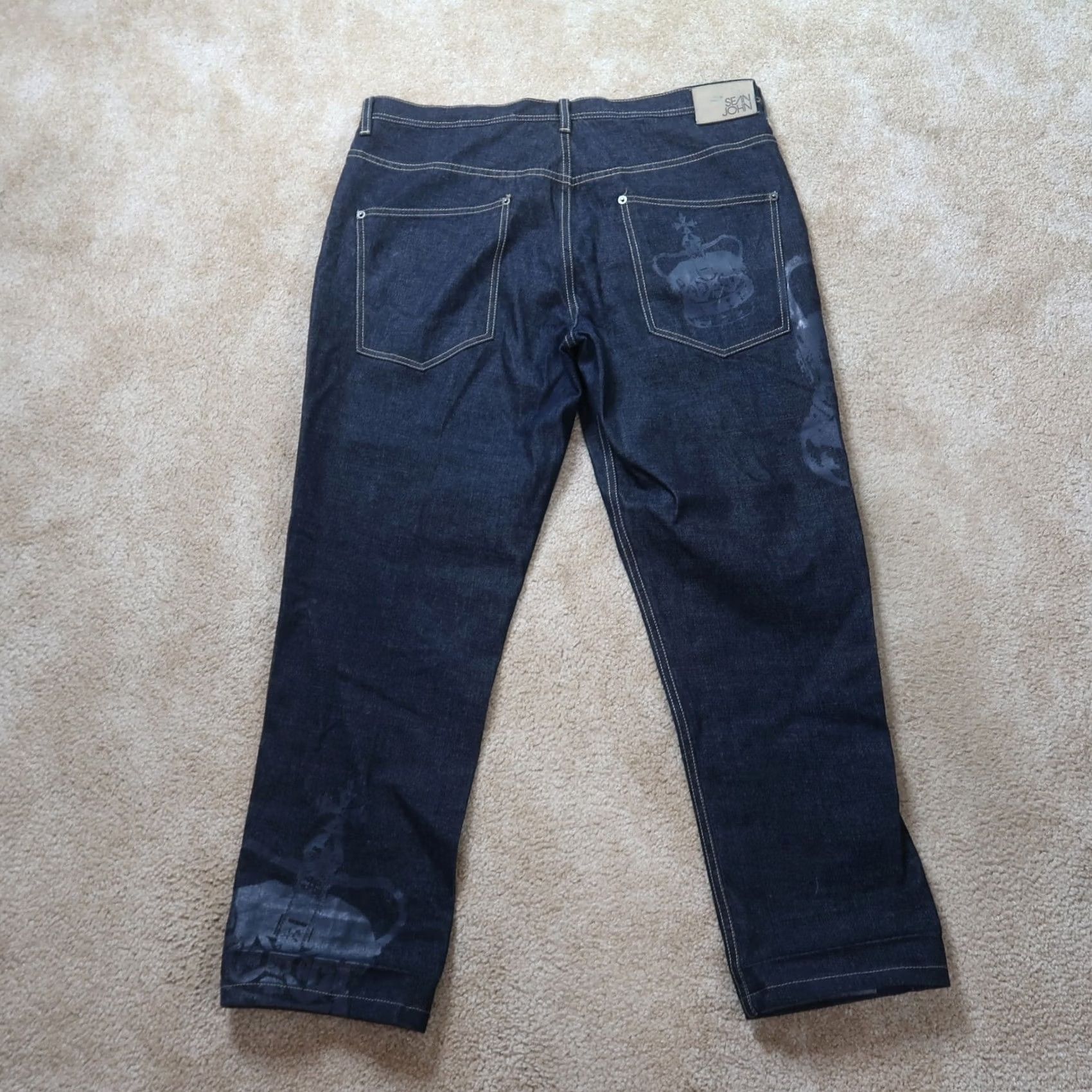 Sean John Vintage Sean John Baggy Jeans Jeans Mens 36x31 Blue Denim Straight Leg Distressed 90s USA Shirt Size US 36 / EU 52 - 2 Thumbnail