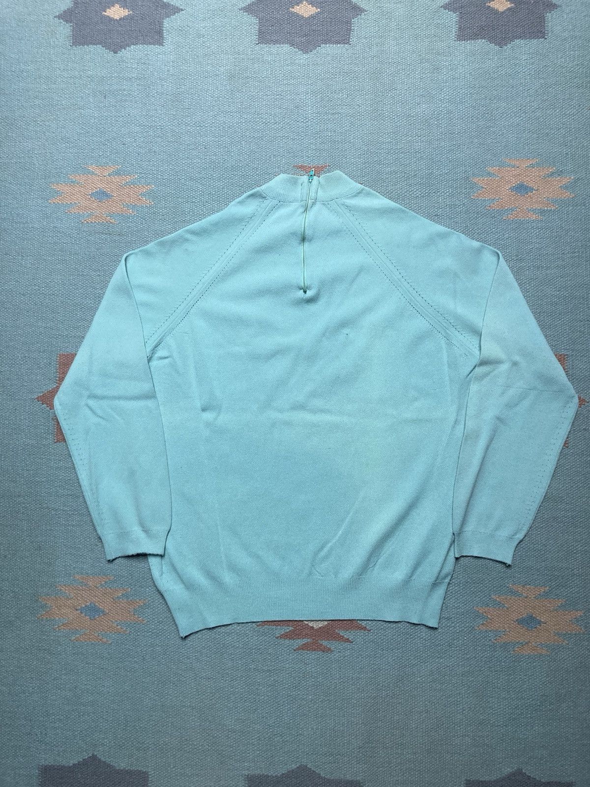 Vintage Vintage 60s t shirt textured poly nylon? blue women’s large Size L / US 10 / IT 46 - 5 Thumbnail