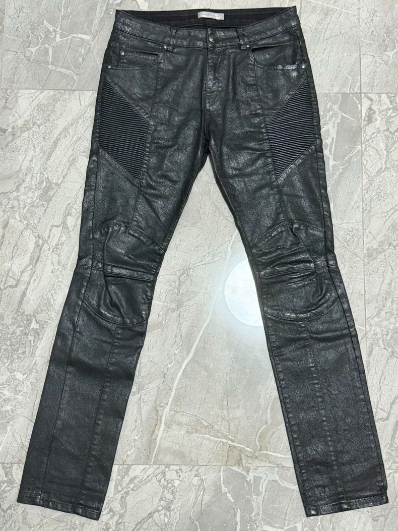 Balmain Balmain Black Coated Jeans by Pierre Balmain-2507 Size US 31 - 1 Thumbnail