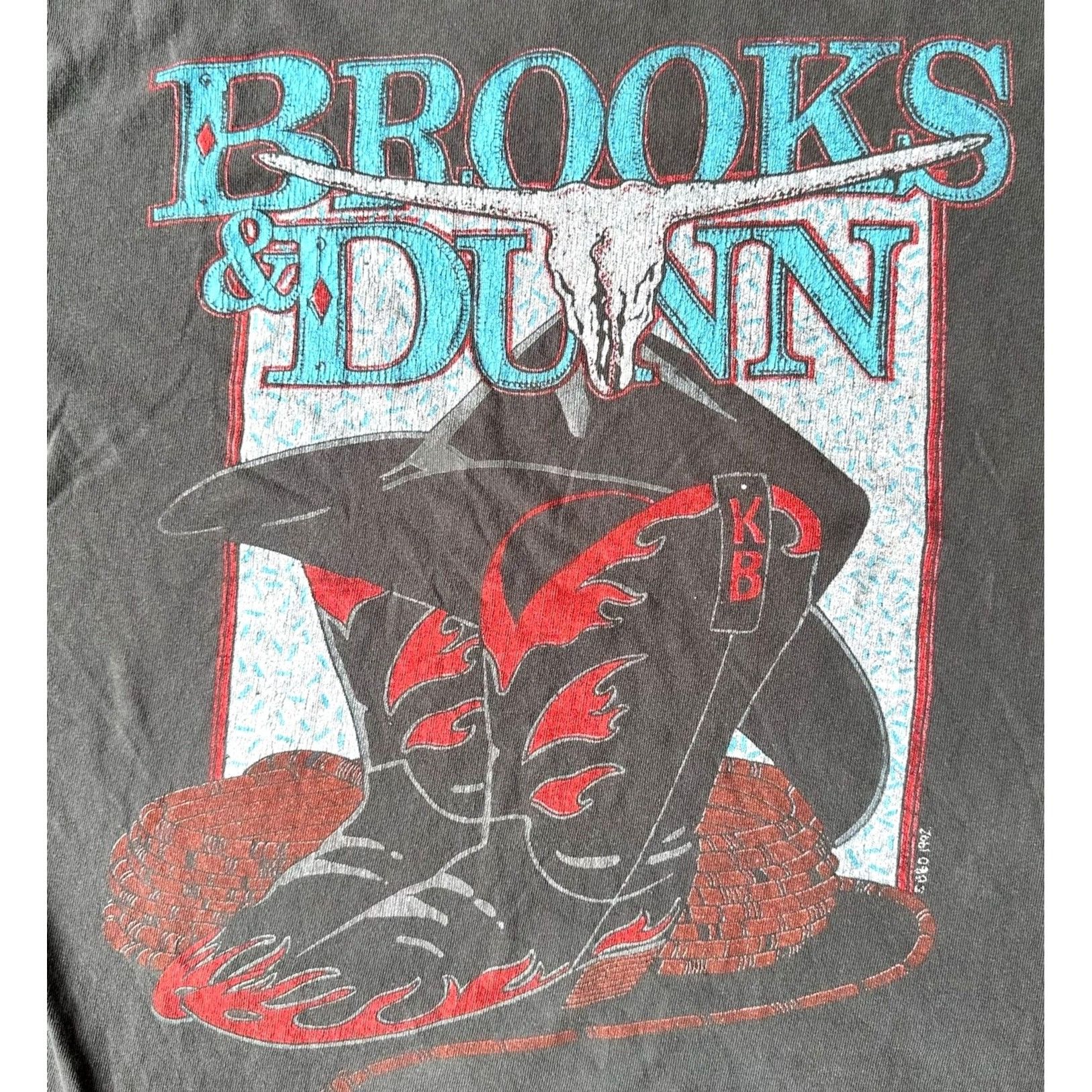 Vintage VTG Brooks Dunn T Shirt 1992 Country Music Concert Cowboy Bo Size US S / EU 44-46 / 1 - 2 Thumbnail
