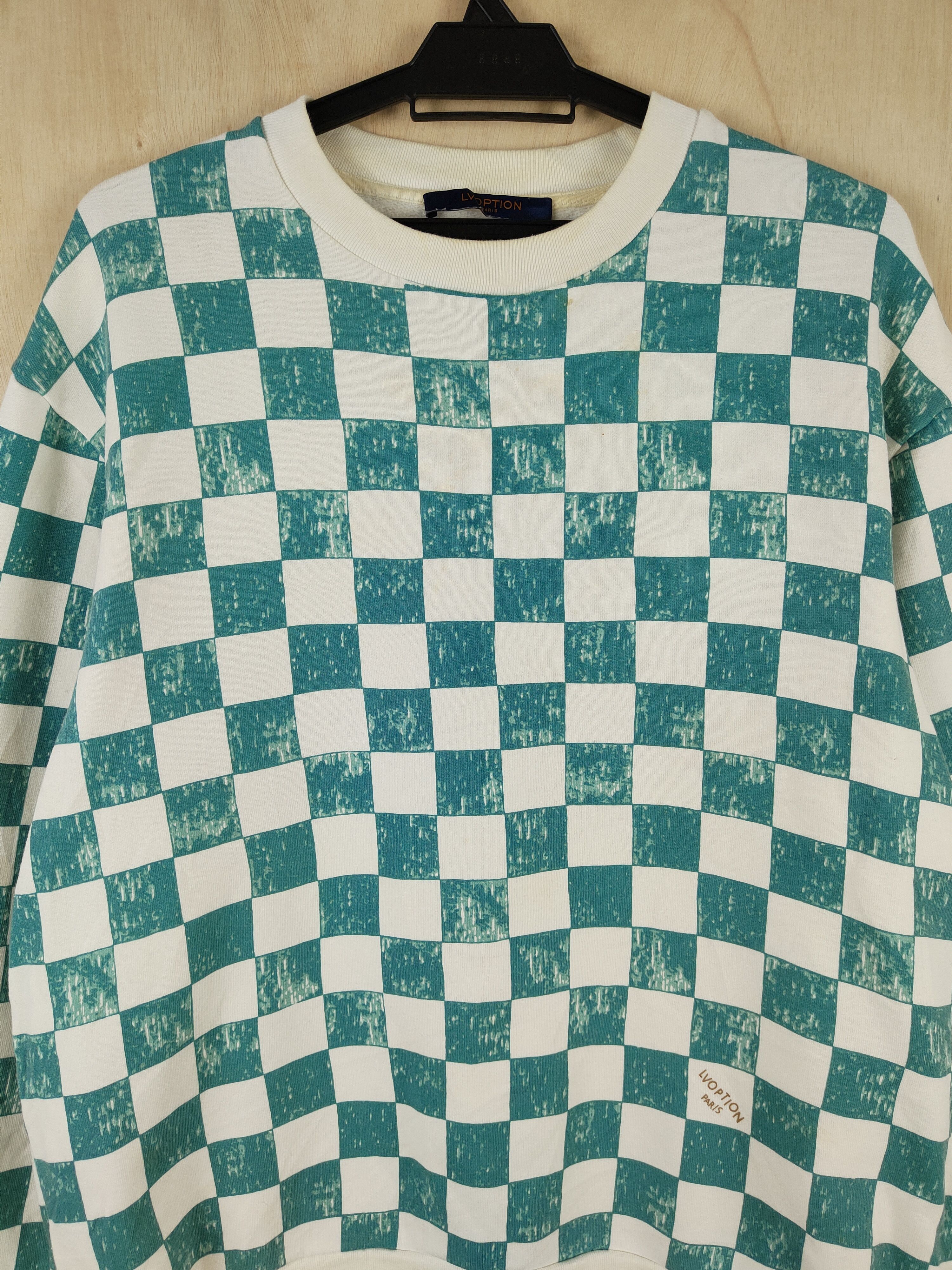 Japanese Brand Lvoption Not Louis Vuitton White Green Sweatshirts #S2624 Size US M / EU 48-50 / 2 - 2 Thumbnail