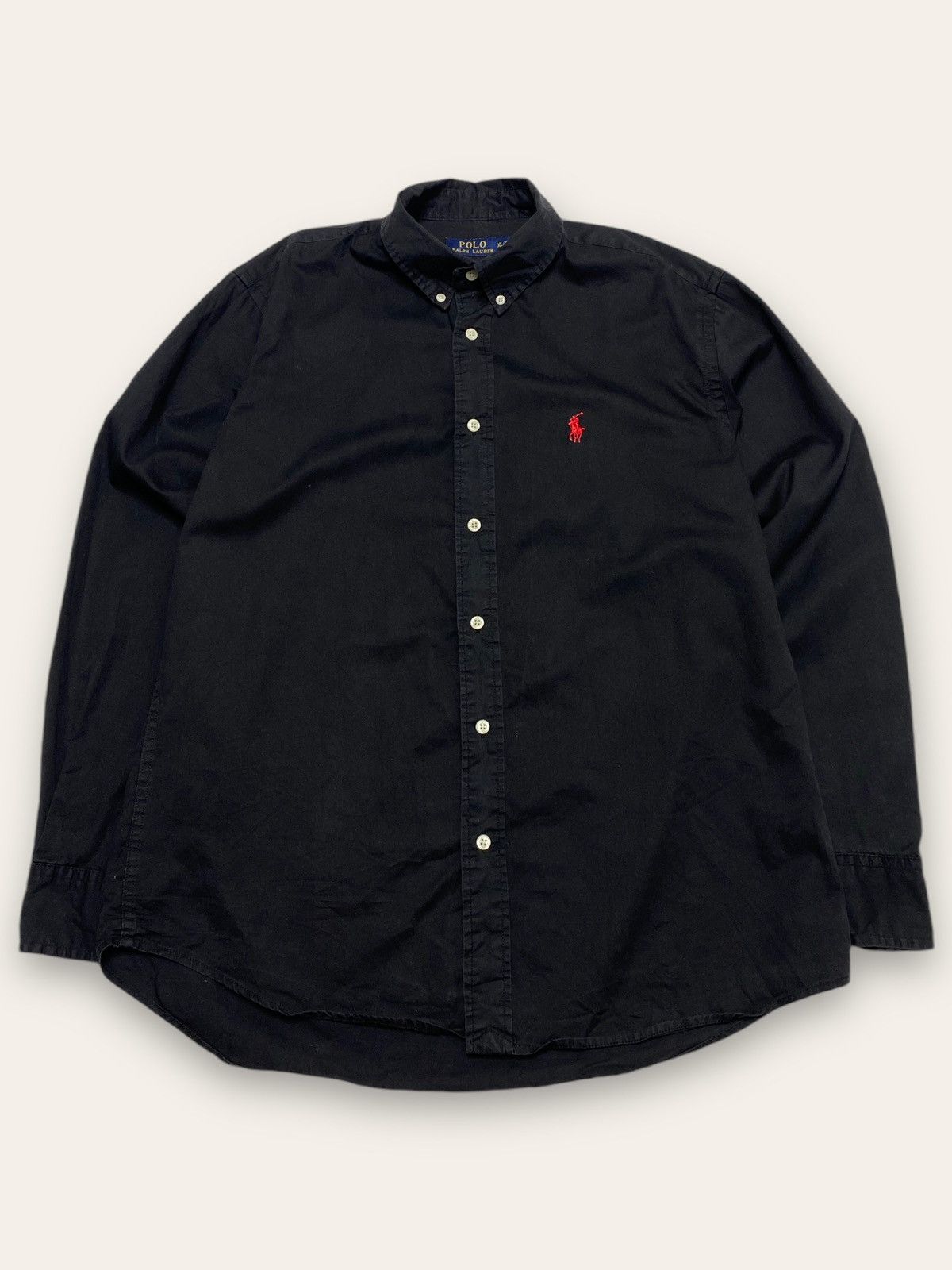 Polo Ralph Lauren Vintage POLO RALPH LAUREN Black Slightly Faded Button Up Size US M / EU 48-50 / 2 - 1 Thumbnail