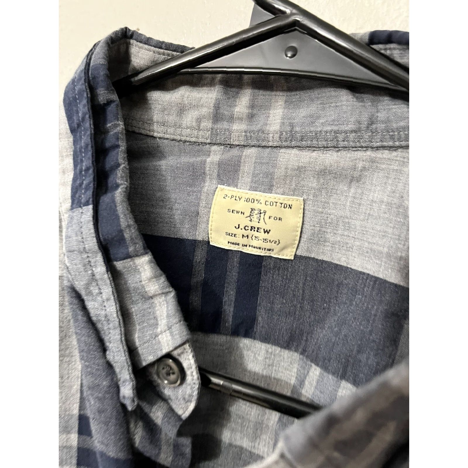 J.Crew VINTAGE J.CREW Button-Down Shirt Mens M Blue Plaid 2-Ply Cotton Long Sleeve with Pockets No. 2 Ply Cotton Shirt Mens Medium Blue Plaid 90s Size US M / EU 48-50 / 2 - 3 Thumbnail