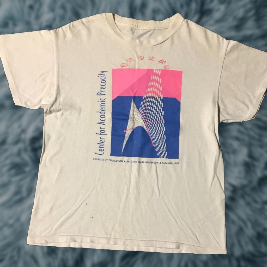 Vintage VINTAGE ASU Shirt XS White 90s Center For Academic Precocity Faded Single Stitch USA University School Vaporwave Grunge Hip Hop Punk Rock 80s Asian? Size US XS / EU 42 / 0 - 1 Thumbnail