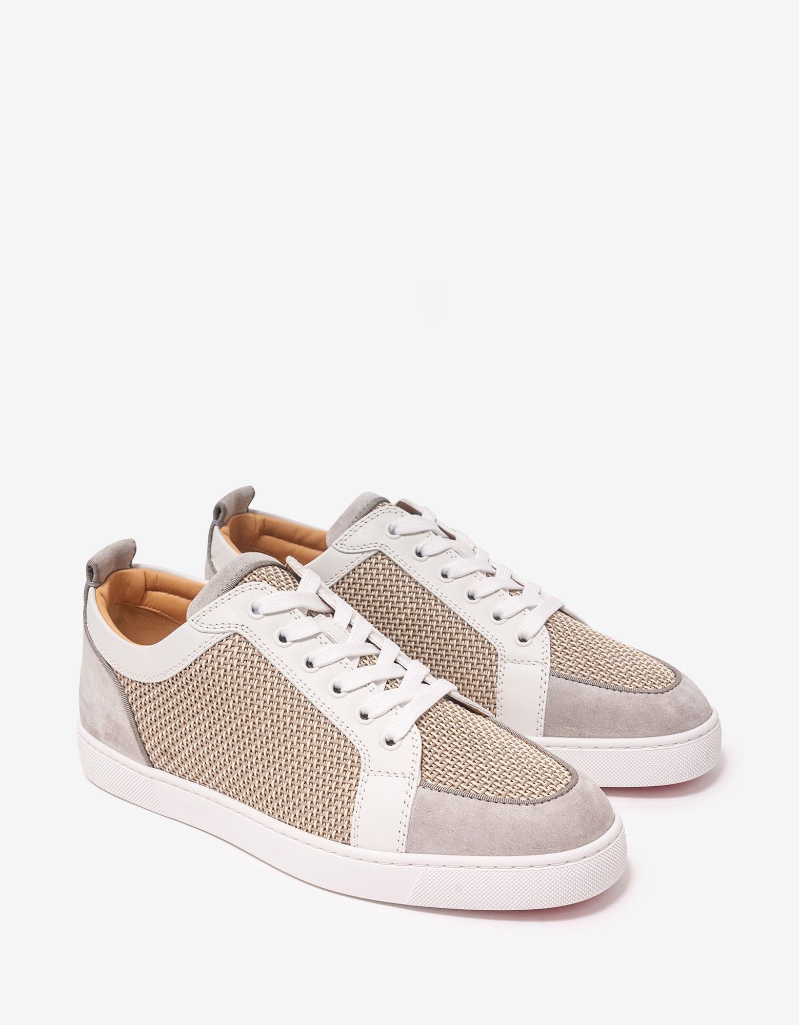 image of Christian Louboutin Rantulow Grey & Champagne Trainers Shoes, Men's (Size 7)