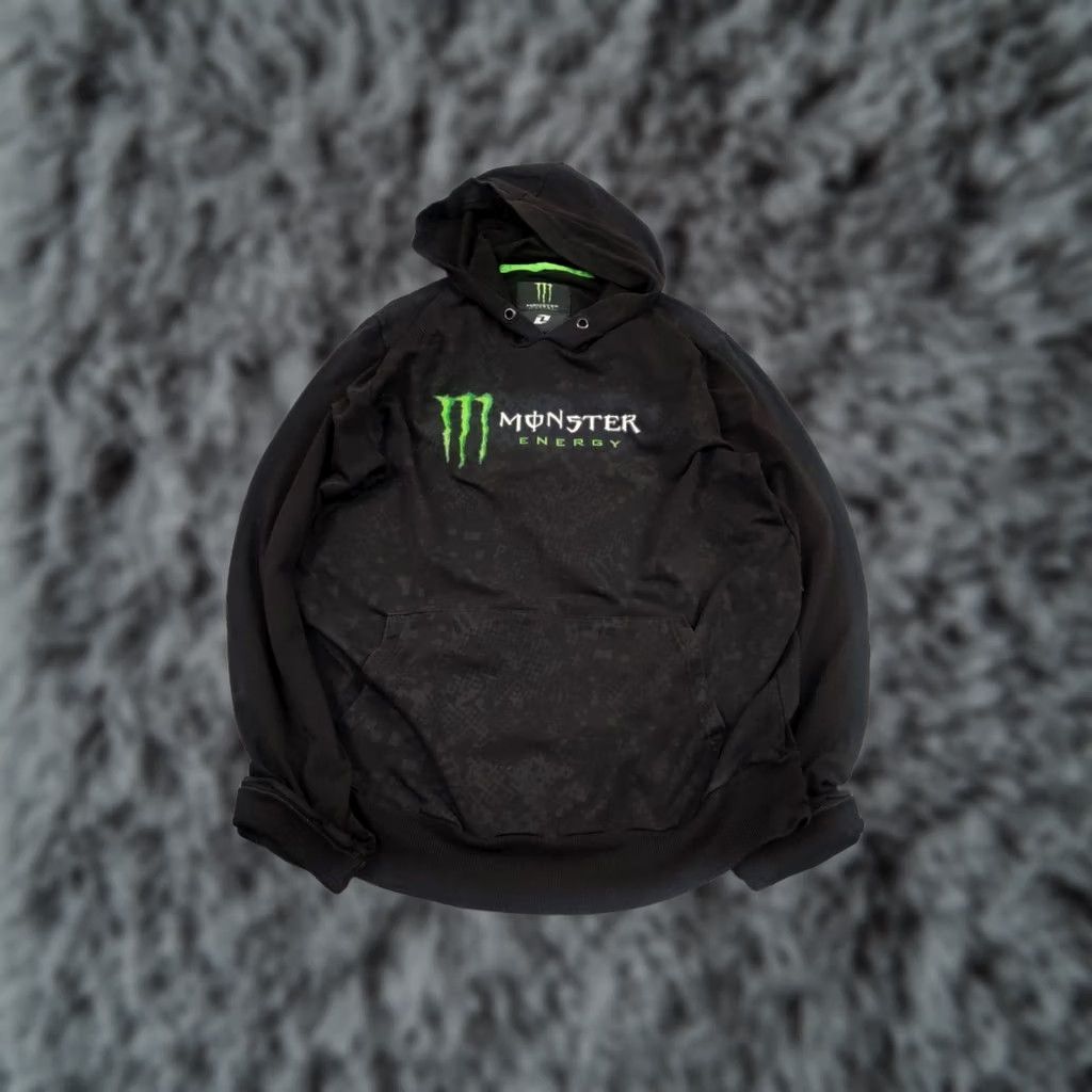 Logo 7 VINTAGE Monster Energy Hoodie Racing Black Logo Y2K Style Size US L / EU 52-54 / 3 - 1 Thumbnail