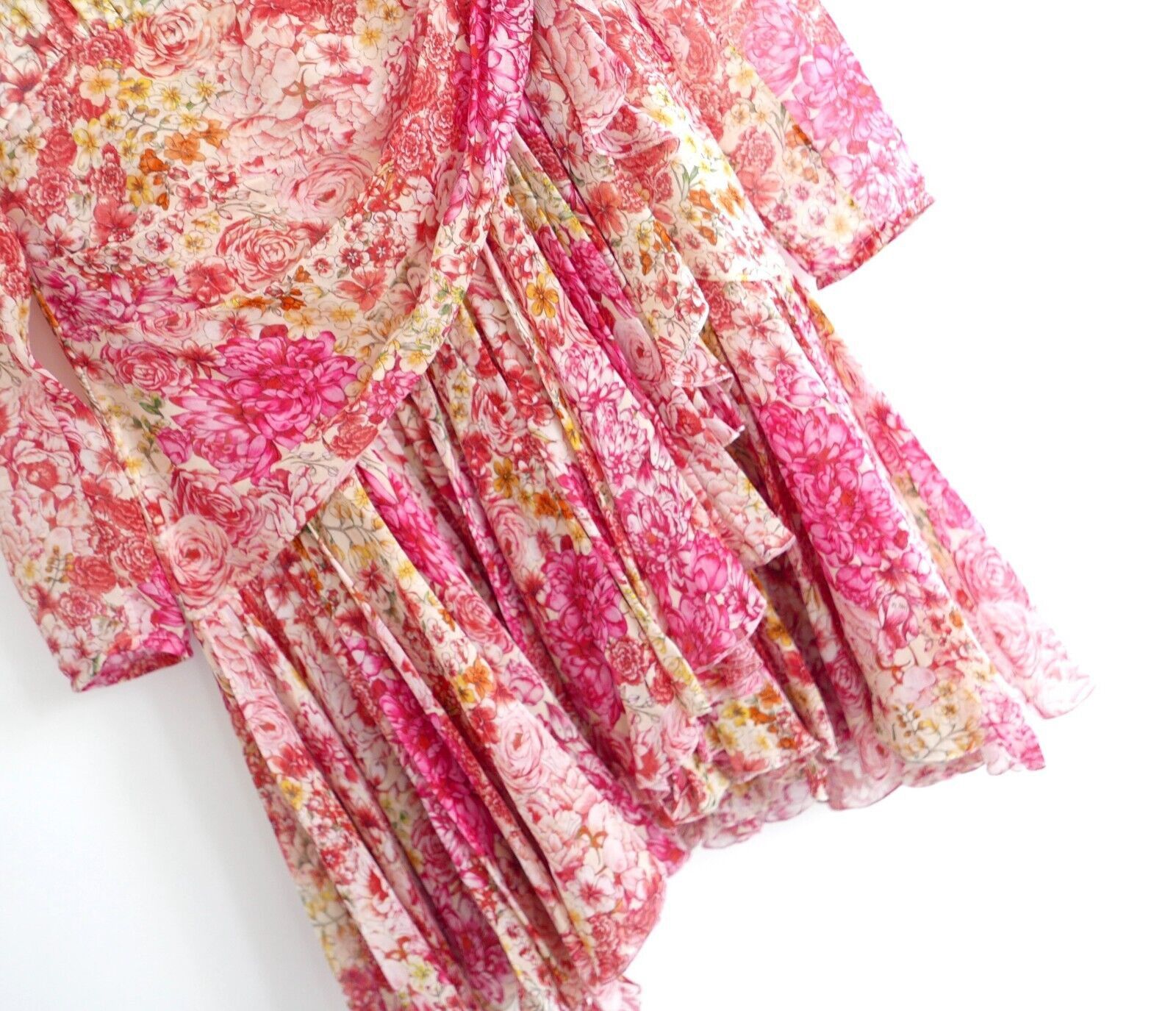 Giambattista Valli Giambattista Valli SS19 Pink Floral Silk Hyper Romance Dress Size M / US 6-8 / IT 42-44 - 2 Thumbnail