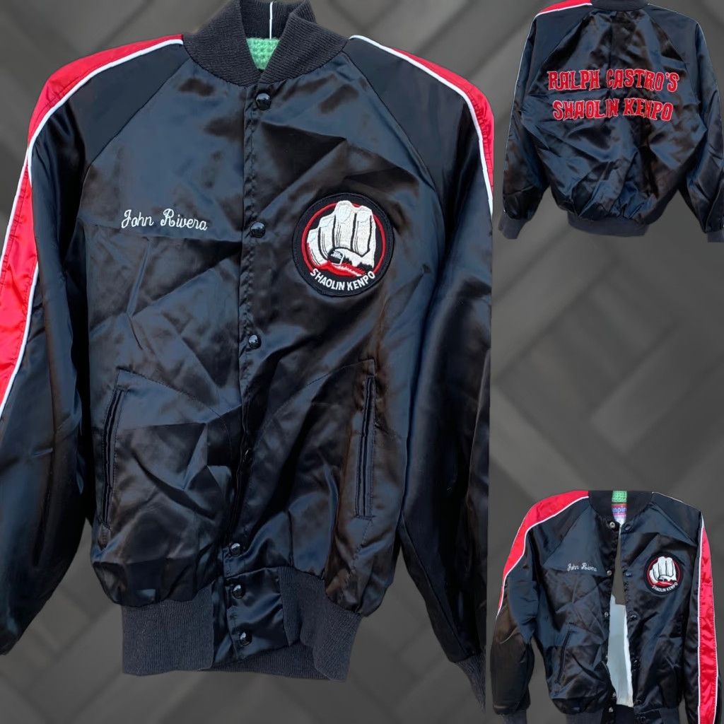 Vintage VINTAGE Ralph Castros Shaolin Kenpo Satin Jacket Union Made Size 38 Men Bomber Jacket Satin Nylon Embroidered 1980s Vintage Empire Sporting Goods NYC Size US XXS / EU 40 - 1 Thumbnail