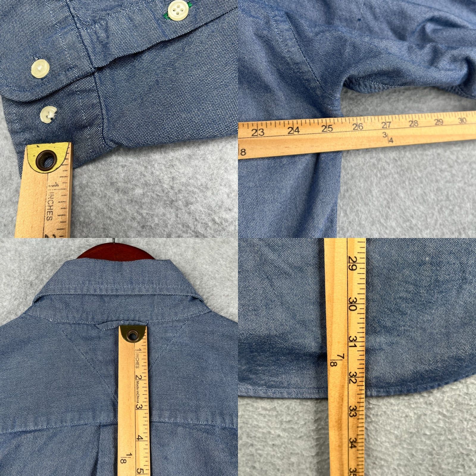 Tommy Hilfiger VINTAGE Tommy Hilfiger Shirt Mens L Blue Button-Up Long Sleeve Collared Pocket Flag Website?? Size US L / EU 52-54 / 3 - 8 Thumbnail
