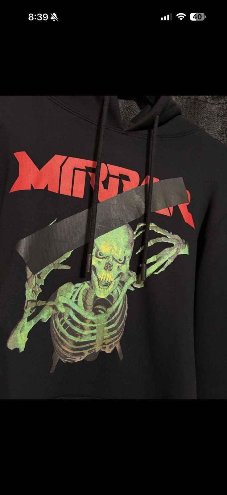 Off-White Mirror Skeleton Hoodie Black Size US M / EU 48-50 / 2 - 2 Thumbnail
