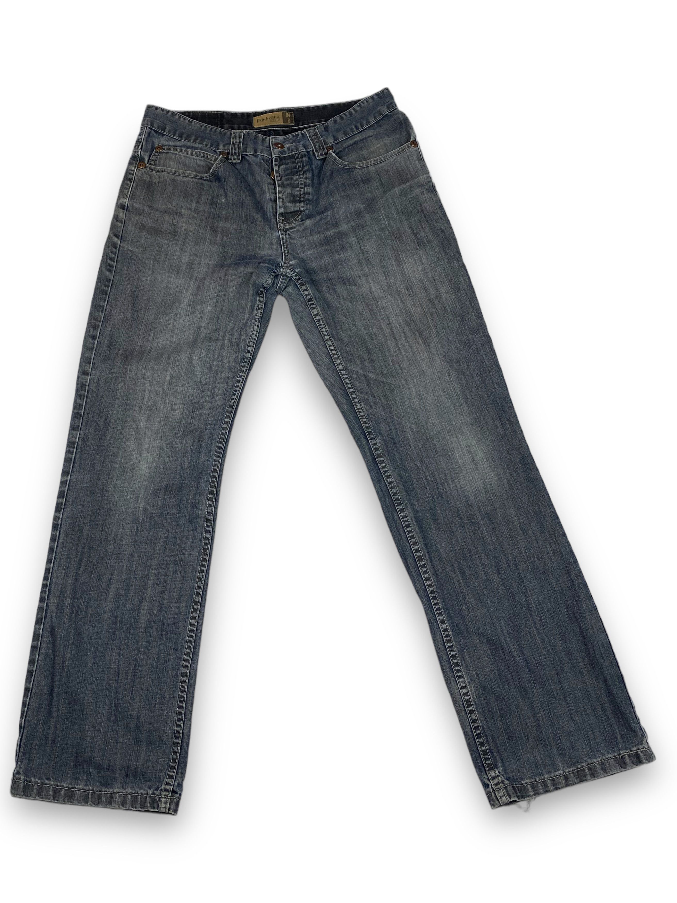 Lambretta Vintage LAMBRETTA Grey Washed Bootcut Distressed Jeans M753 Size US 34 / EU 50 - 2 Thumbnail