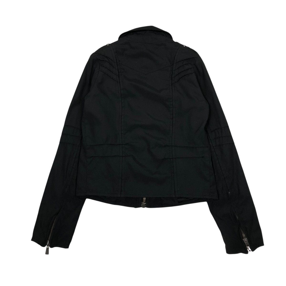 Versace Jeans Couture 🔥RICH BLACK CROPPED BIKER JACKET BONDAGE DESIGN VERSACE Size US M / EU 48-50 / 2 - 2 Thumbnail