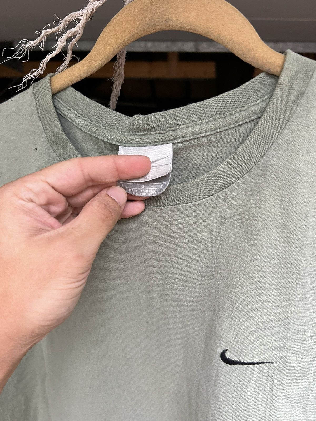 Nike × Vintage Vintage Nike Sage Green Shirt Size US L / EU 52-54 / 3 - 3 Thumbnail