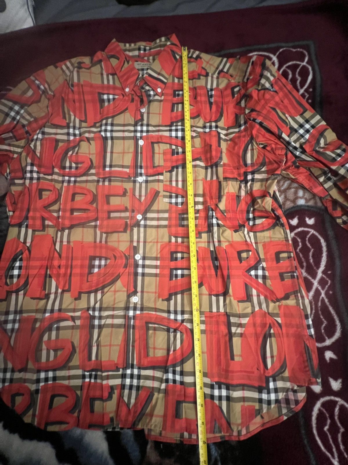 Burberry Burberry Graffiti Long Sleeve Button Up Size US XL / EU 56 / 4 - 6 Thumbnail