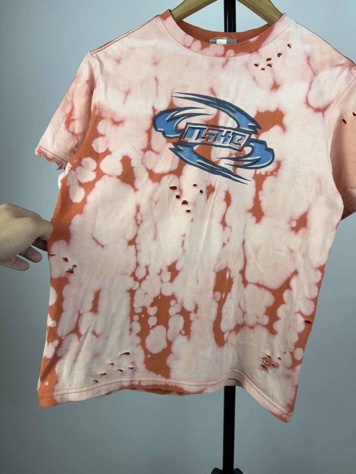 Nike Custom Bleached Nike Tee Distressed Y2K Grunge Style 90s Size US XS / EU 42 / 0 - 4 Thumbnail