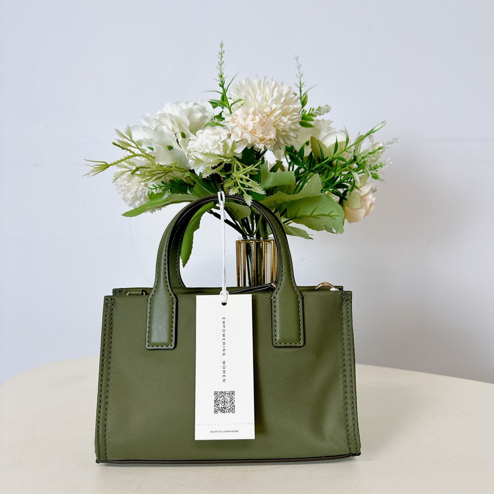 Tory Burch Tory Burch 146437 Ella Mini Tote PALM LEAF Size ONE SIZE - 3 Thumbnail