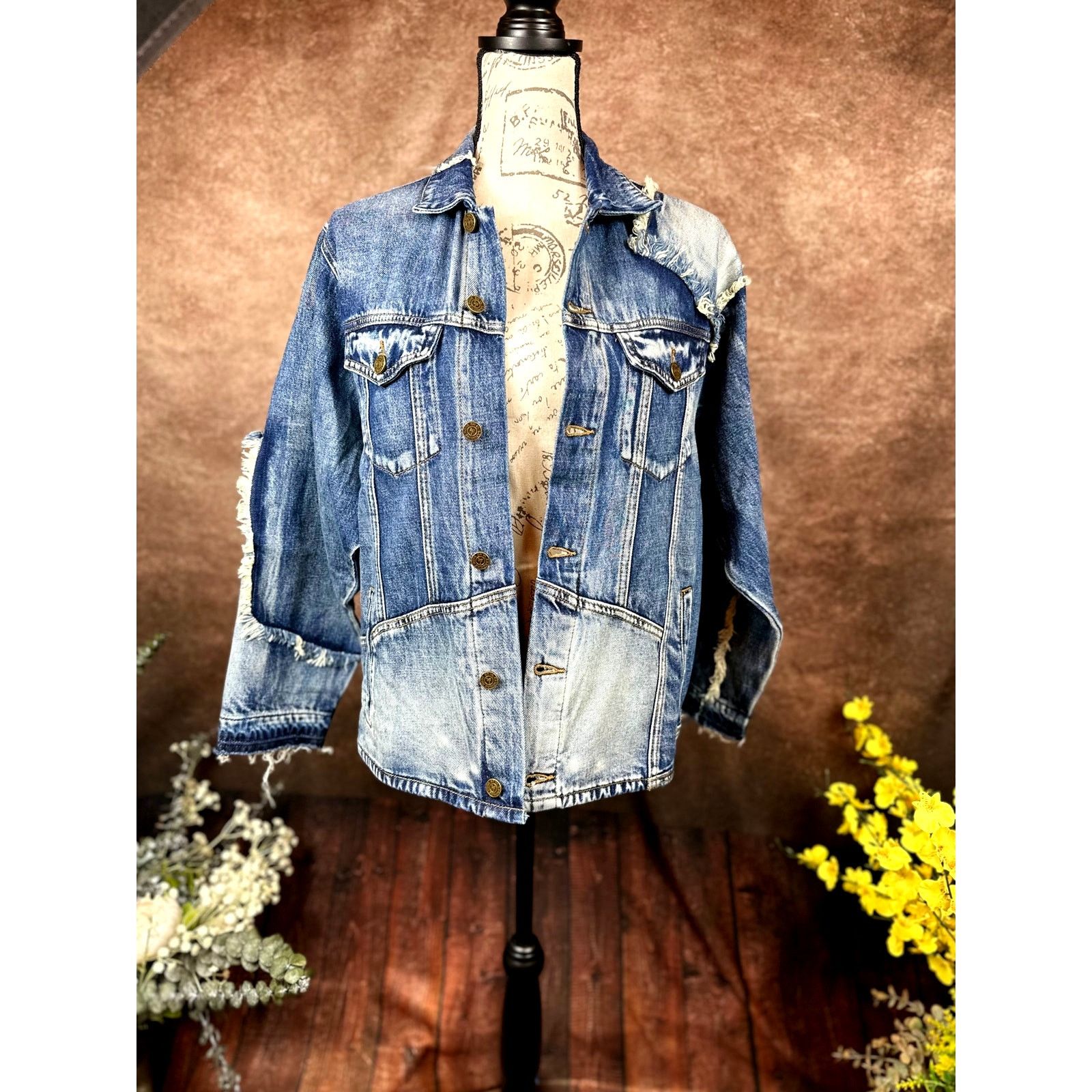 Free People Free PeopleXSandrine Rose Patchwork Trucker Jacket S Size S / US 4 / IT 40 - 8 Thumbnail