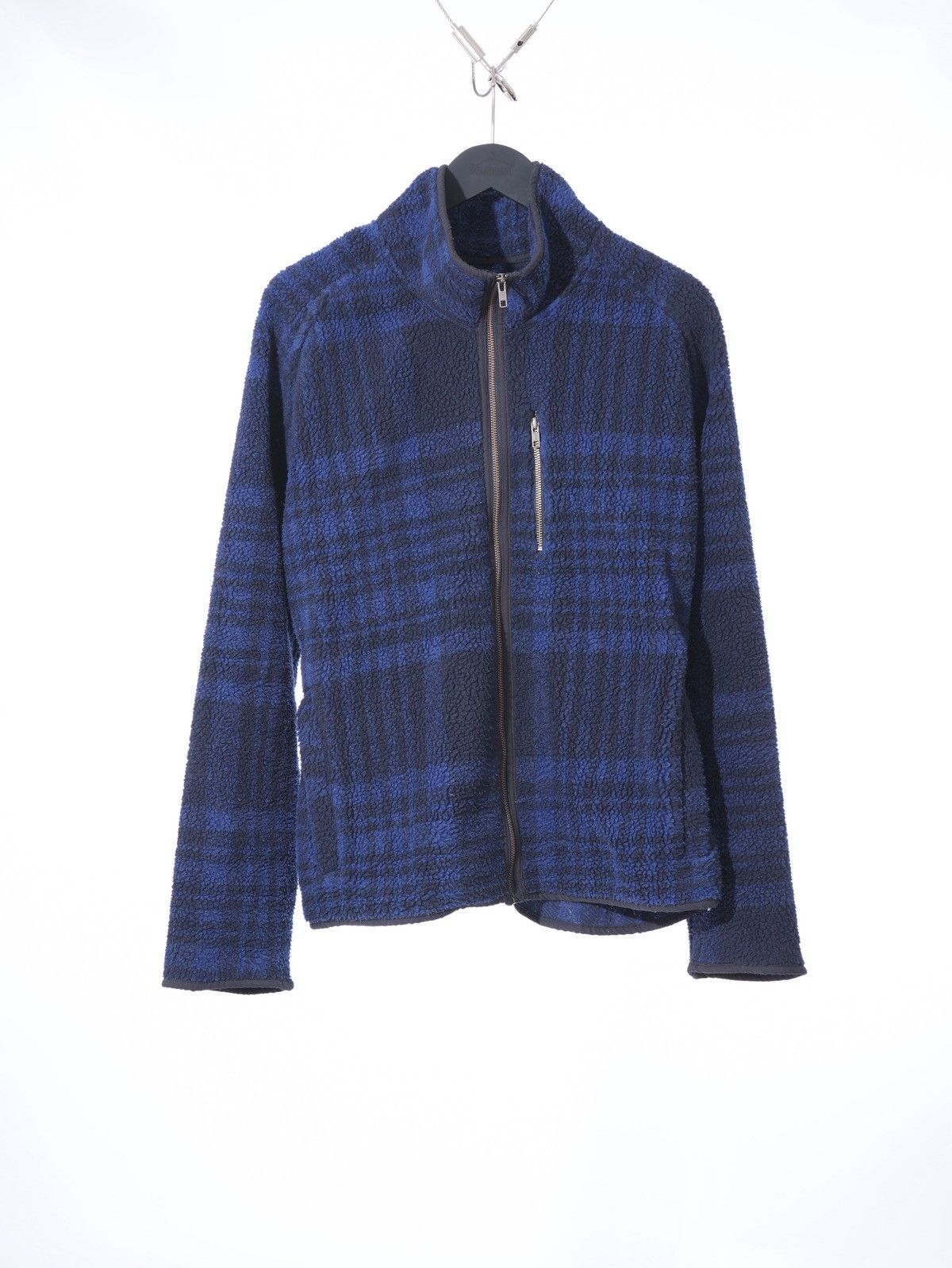 Percival Percival Teddy Fleece Plaid Checkered Blue Jacket Size US XL / EU 56 / 4 - 1 Thumbnail