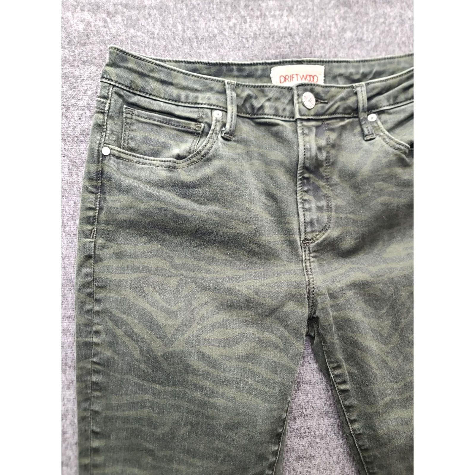 Vintage Driftwood Jeans Womens 29x29 Jackie Skinny Fit Ankle Cut High Rise Stretch Jeans Bohemian Festival Green 29 Inseam 5-Pocket Slim Wash Light Womens Size 29" - 7 Thumbnail