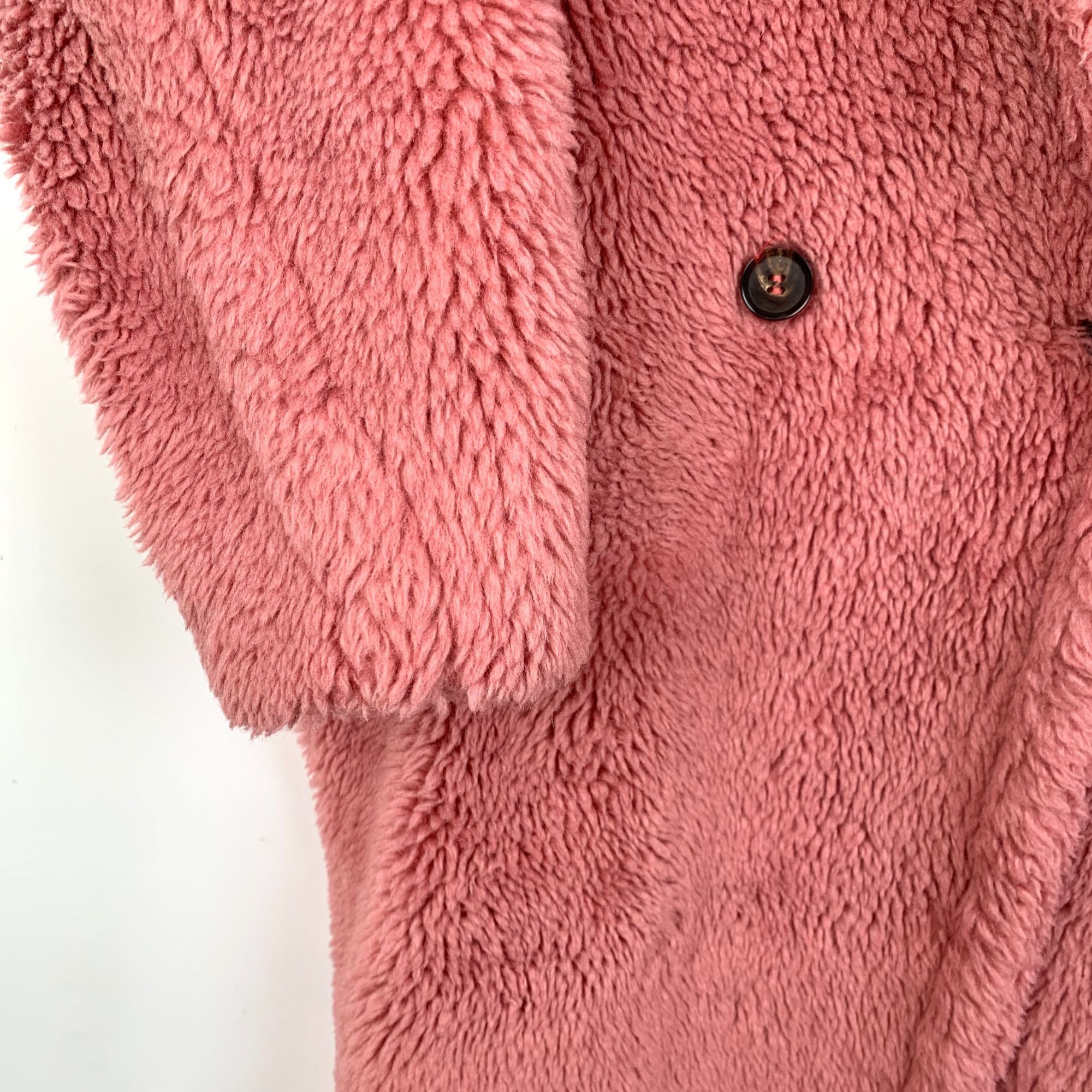 Max Mara Max Mara Womens Pink Teddy Bear Coat Longline Button Closure Size M / US 6-8 / IT 42-44 - 4 Thumbnail