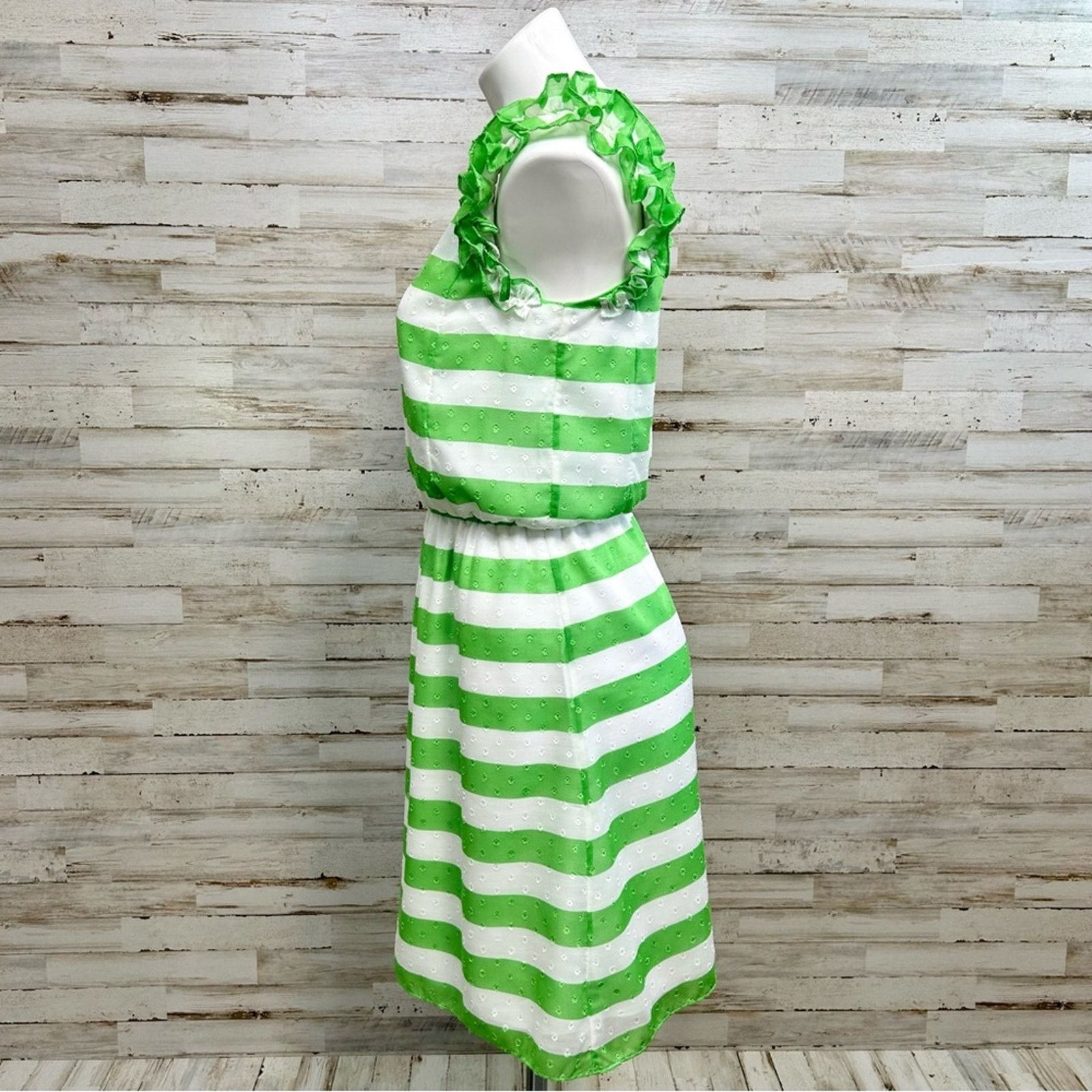 Lilly Pulitzer Lilly Pulitzer Danna Awning Green Striped Dress Ruffle XS Size XS / US 0-2 / IT 36-38 - 5 Thumbnail