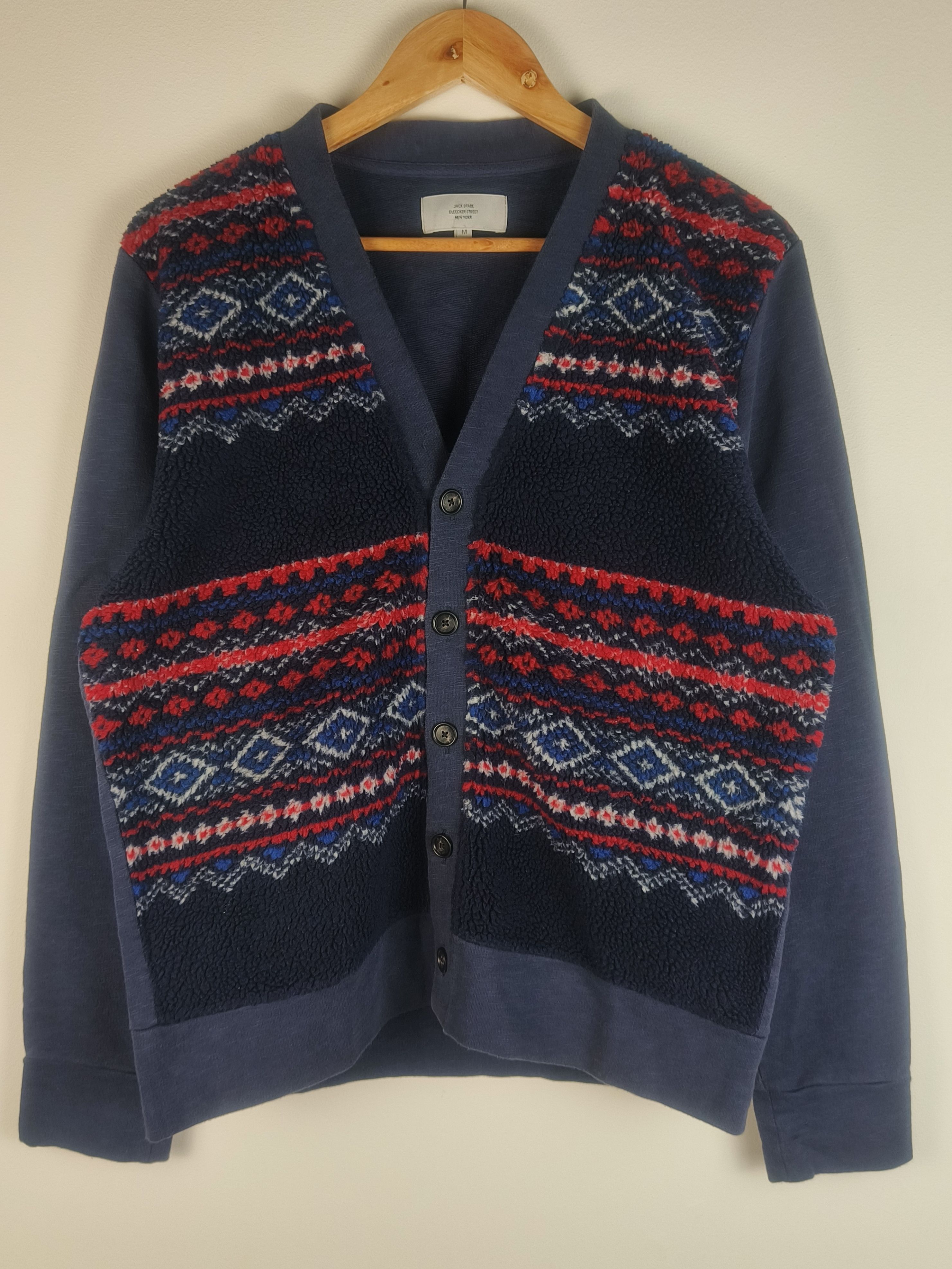Jack Spade Jack Spade Fair Isle Mixed Media Sweater Cardigan Jacket Size US M / EU 48-50 / 2 - 1 Thumbnail