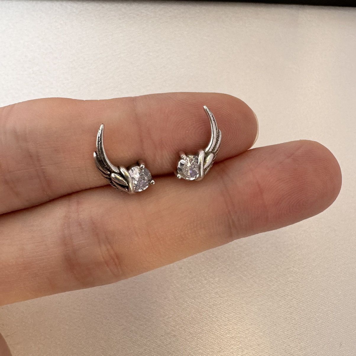 Other CZ Angel Wings Stud Earrings for Men Women Size ONE SIZE - 5 Thumbnail