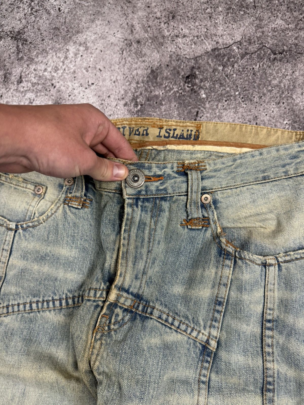 Japanese Brand Vintage Avant Garde Jeans Flared Dirty Baggy Distressed Y2K Size US 34 / EU 50 - 7 Thumbnail