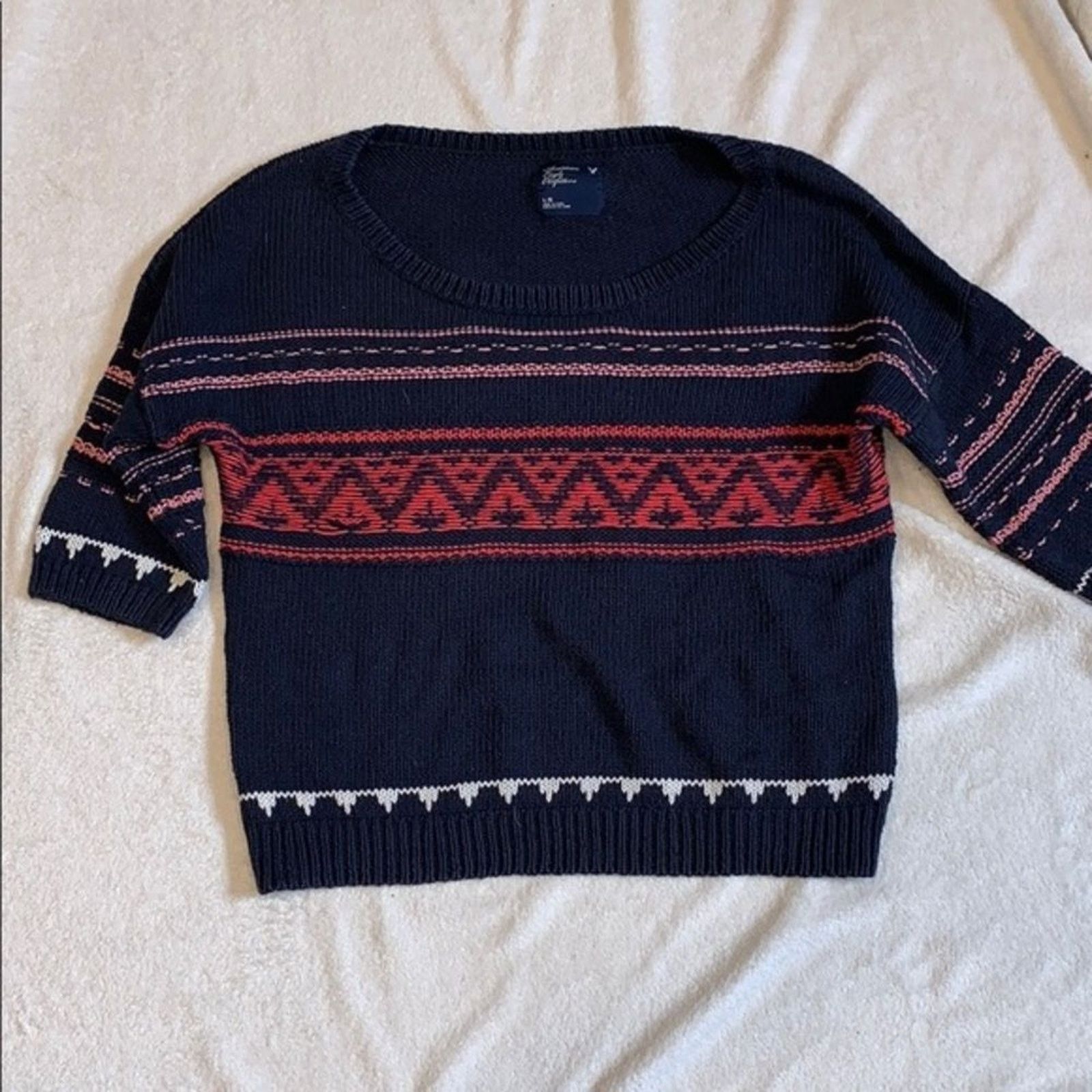American Eagle Outfitters American Eagle Navy Blue Crewneck Knit Sweater | Sz L Size L / US 10 / IT 46 - 2 Thumbnail