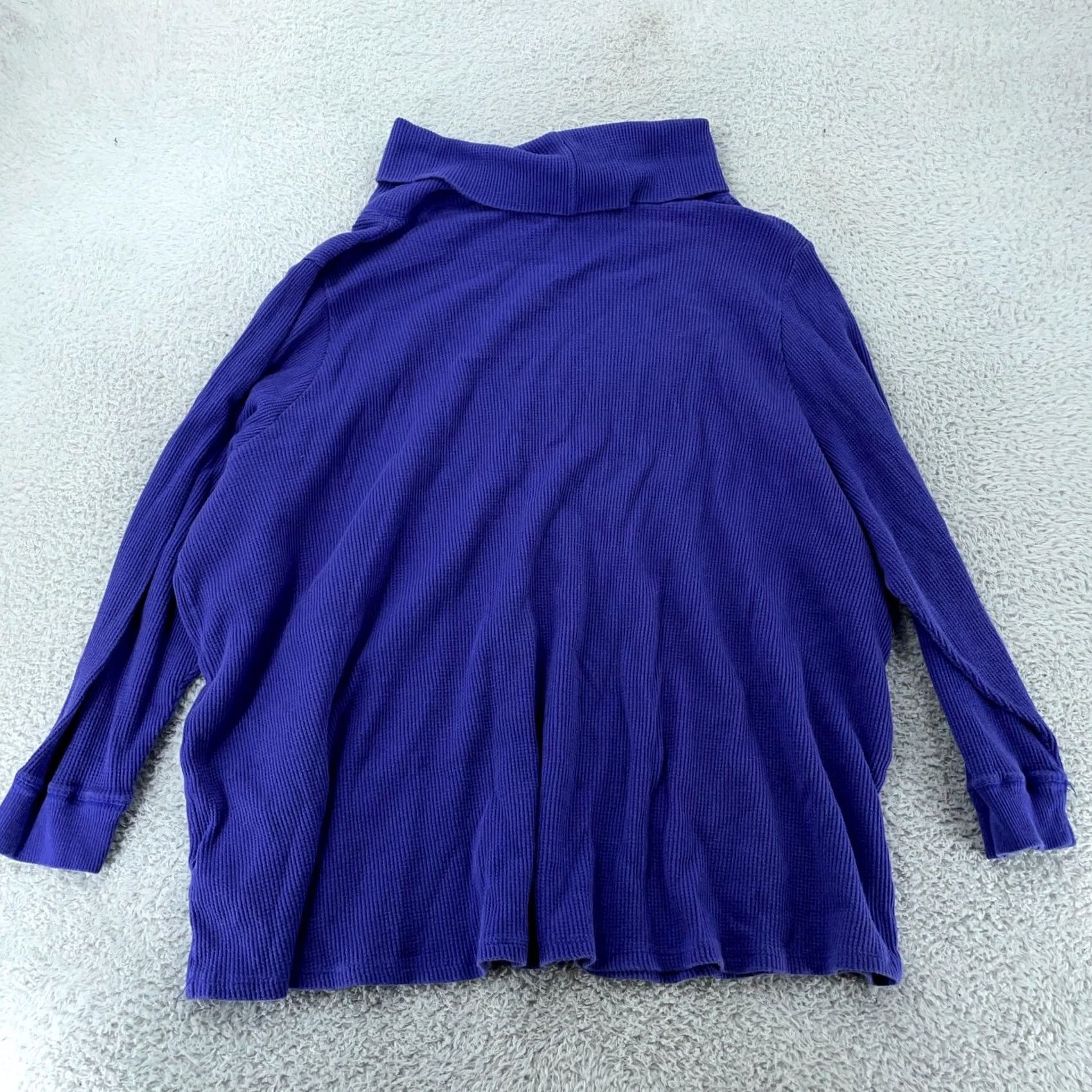 Vintage Woman Within Purple Waffle Knit Turtleneck Pullover Sweater 4X Raglan 3/4 Sleeve XS–3X? Size XXL / US 16-18 / IT 52-54 - 3 Thumbnail