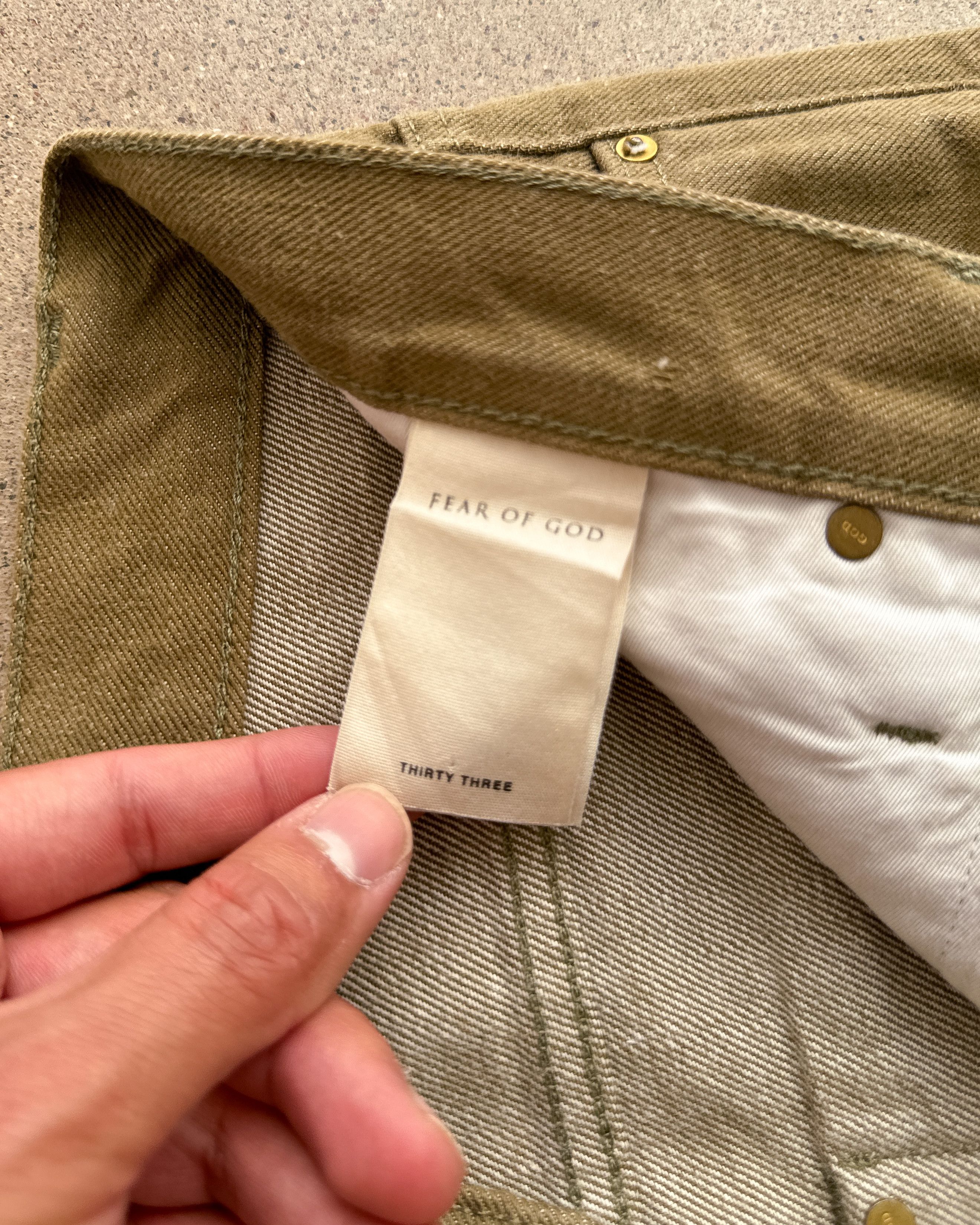 Fear of God Fear Of God Jeans Fifth Collection Gold Olive Green Selvedge Size US 34 / EU 50 - 4 Thumbnail