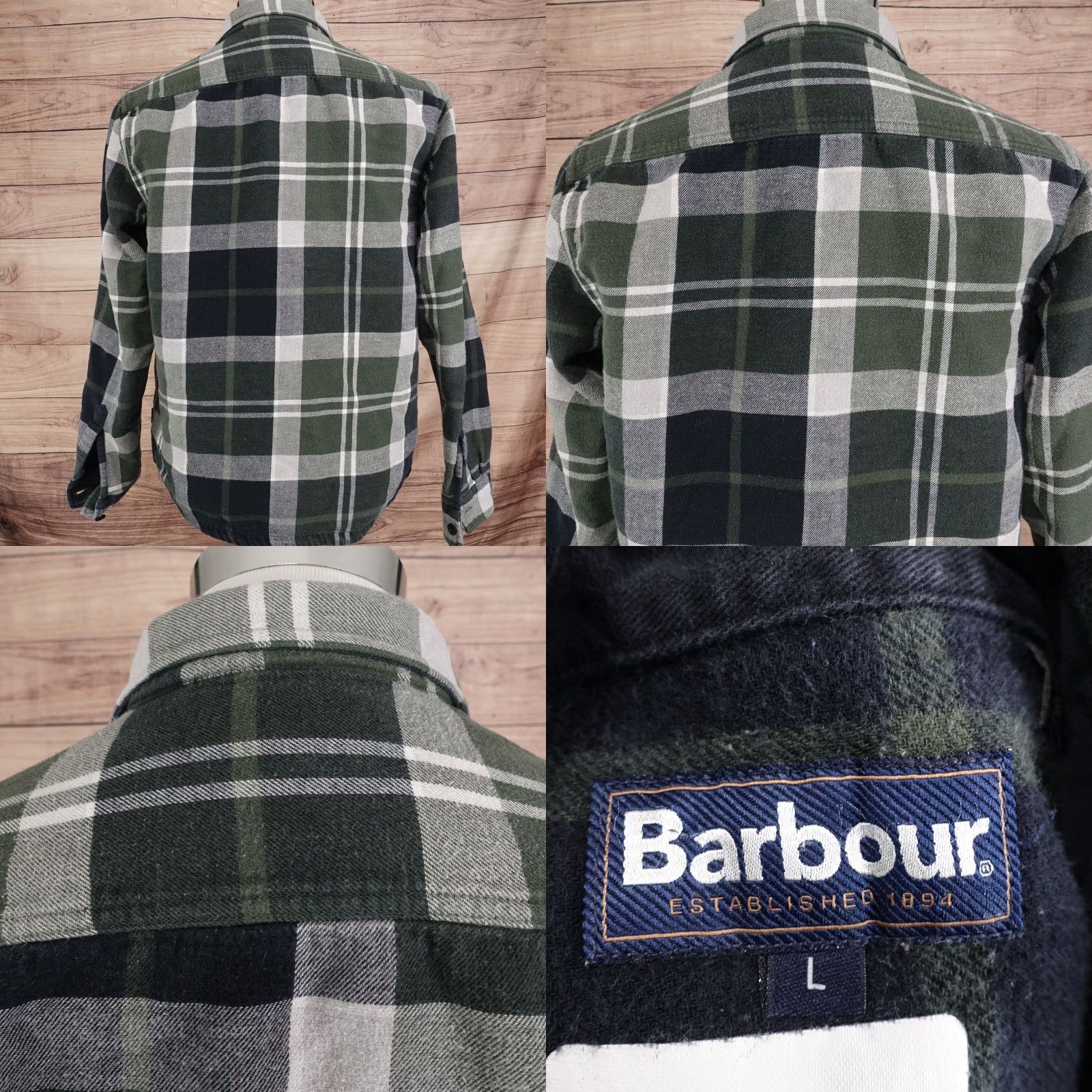 Barbour Barbour Shirt Mens L Green Plaid Flannel Long Sleeve Button Up Pockets Size US L / EU 52-54 / 3 - 8 Thumbnail