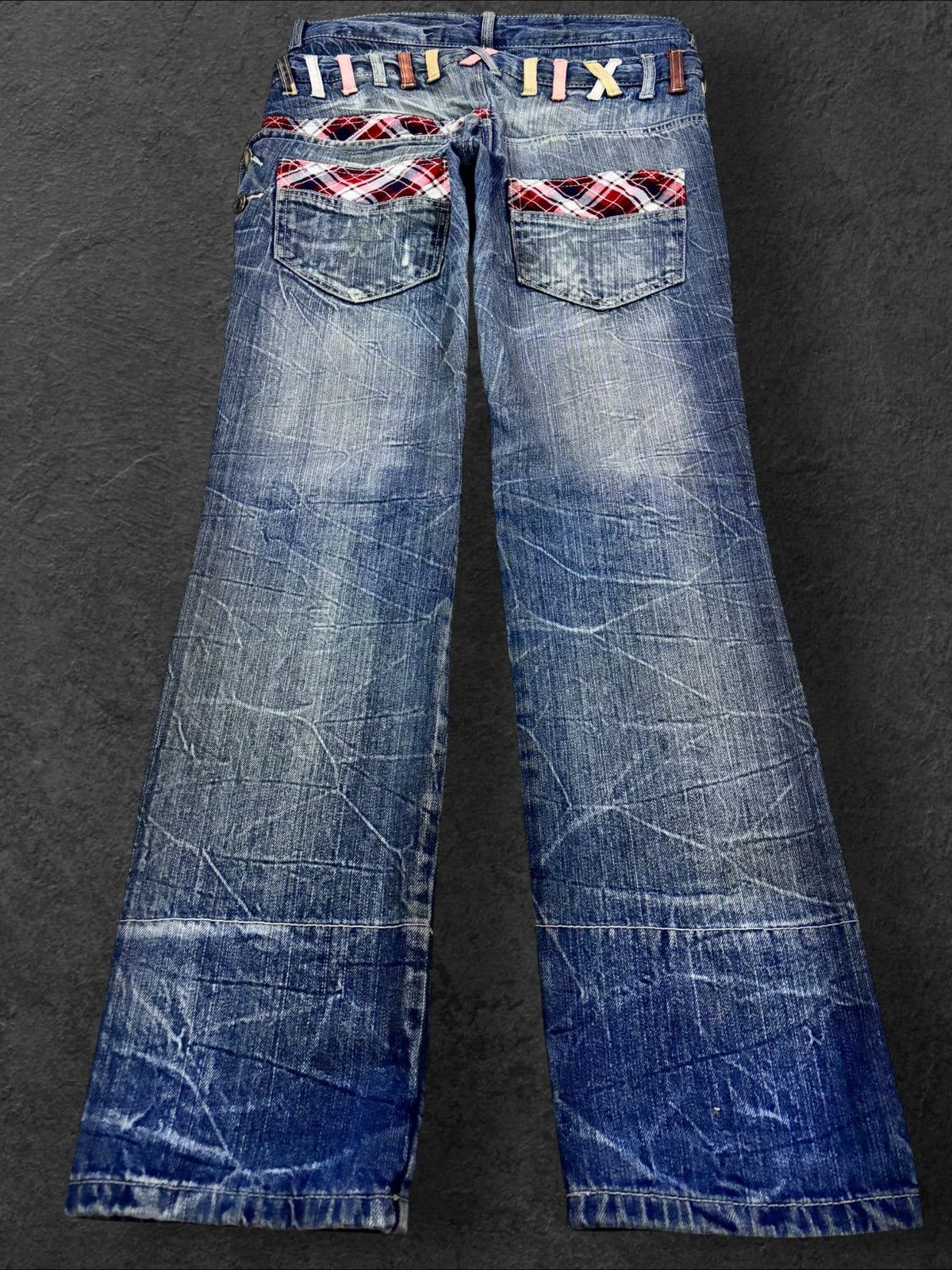 PPFM Grunge Japan Roddle Double Waist Strike Faded Distress Jeans Size US 30 / EU 46 - 3 Thumbnail